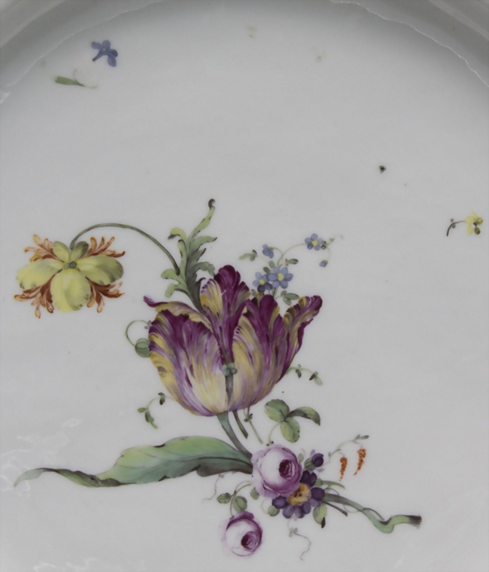 6 Teller mit Blumenmalerei / A set of 6 dinner plates with flowers, Churfürstl. Mainzische ... - Image 10 of 21