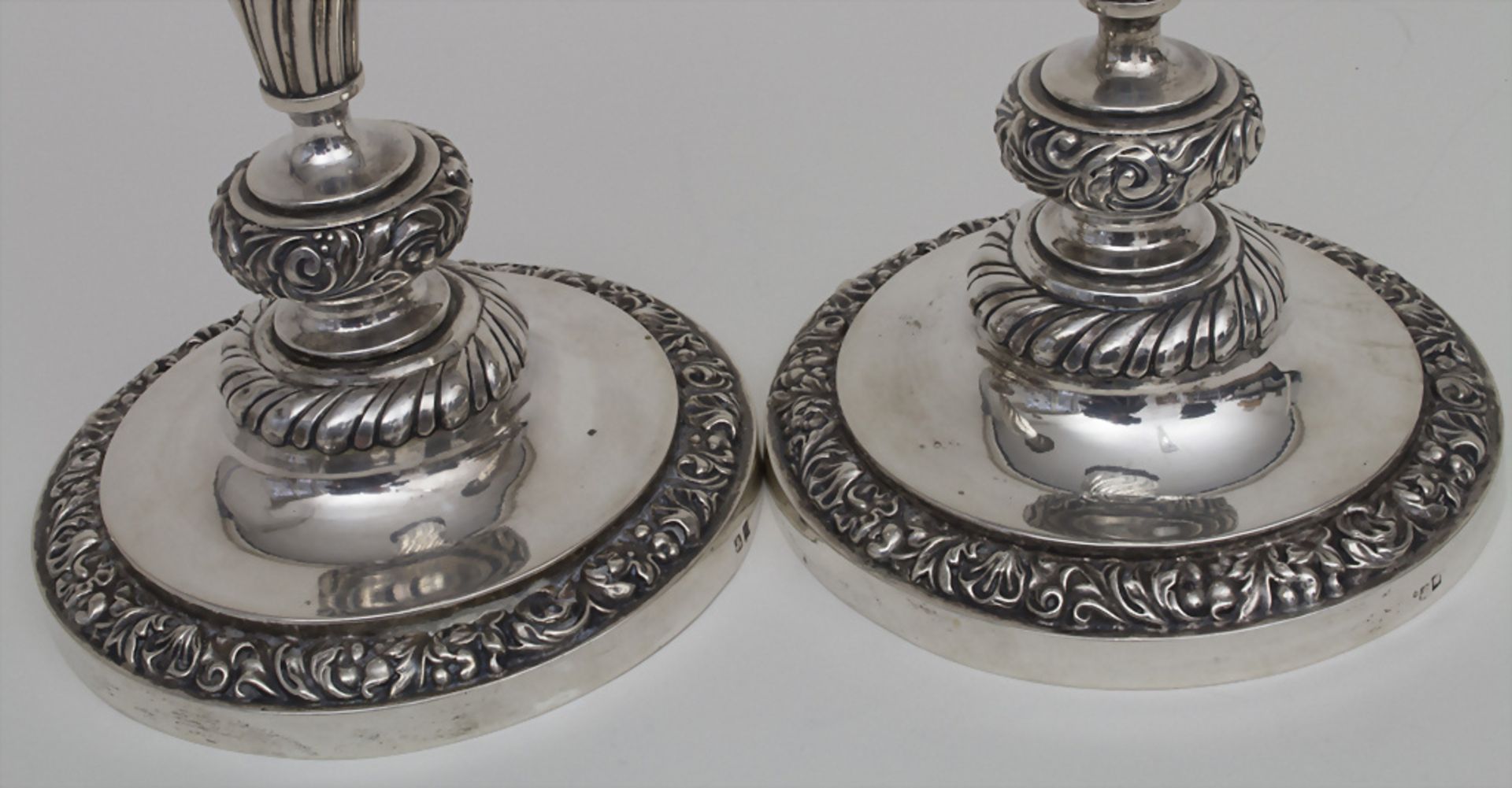 Paar Empire Kerzenleuchter / A pair of silver Empire candlesticks, Francois Drion, Lüttich / ... - Bild 7 aus 7