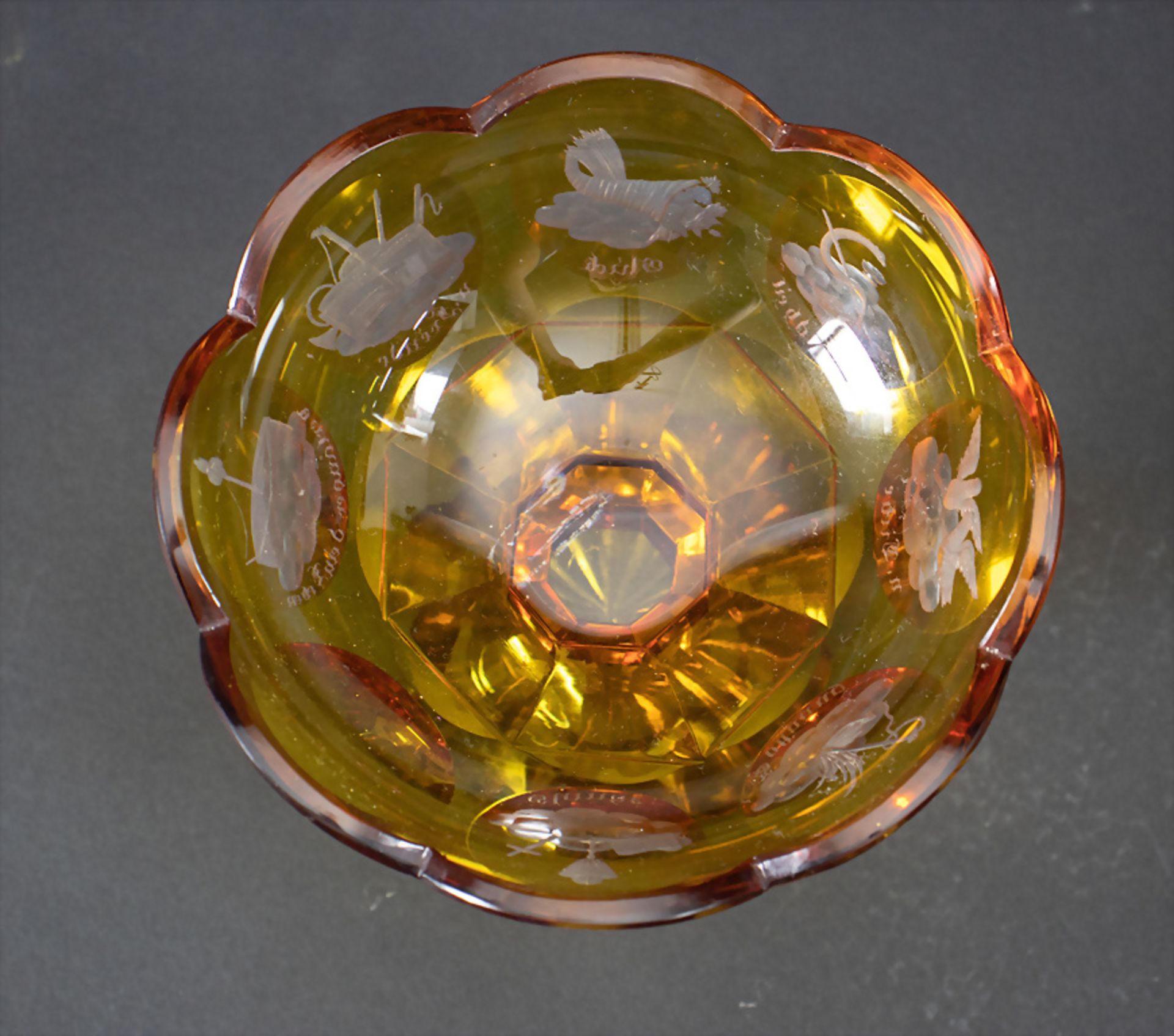 Historismus Fußschale / A Historician footed glass bowl, deutsch, Ende 19. Jh. - Bild 4 aus 6