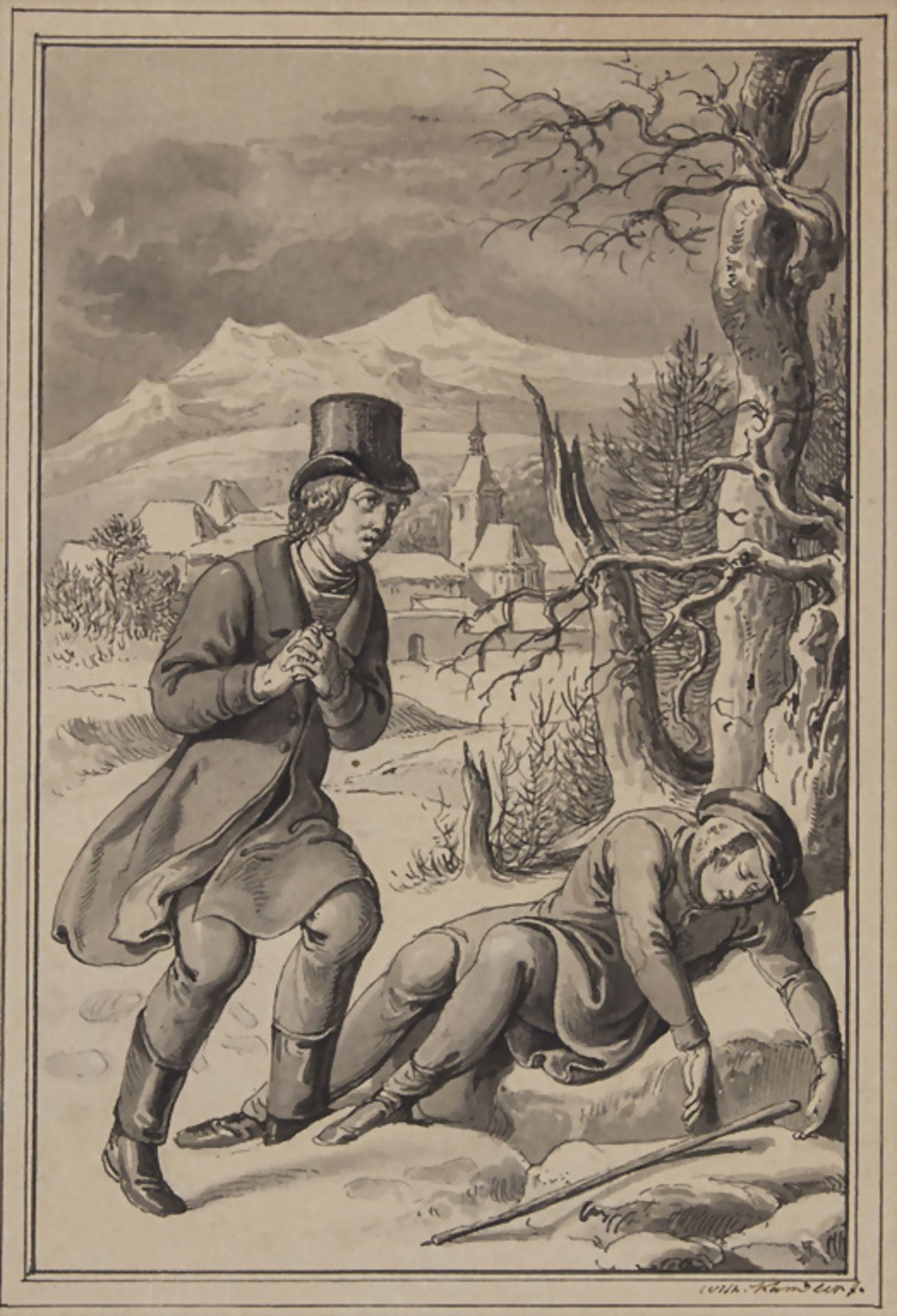 Wilhelm Kandler (1816-1896), 'Der Erschöpfte' / 'The exhausted', 19. Jh.