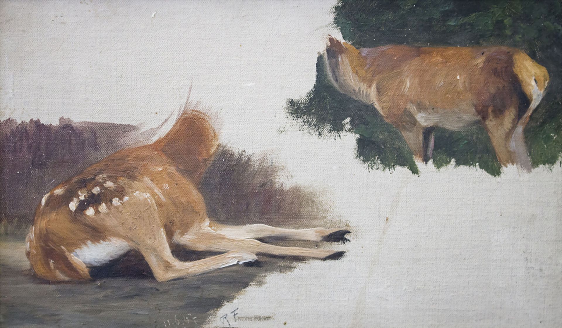 Richard FRIESE (1854-1918), 'Rehskizze' / 'A sketch of deers'