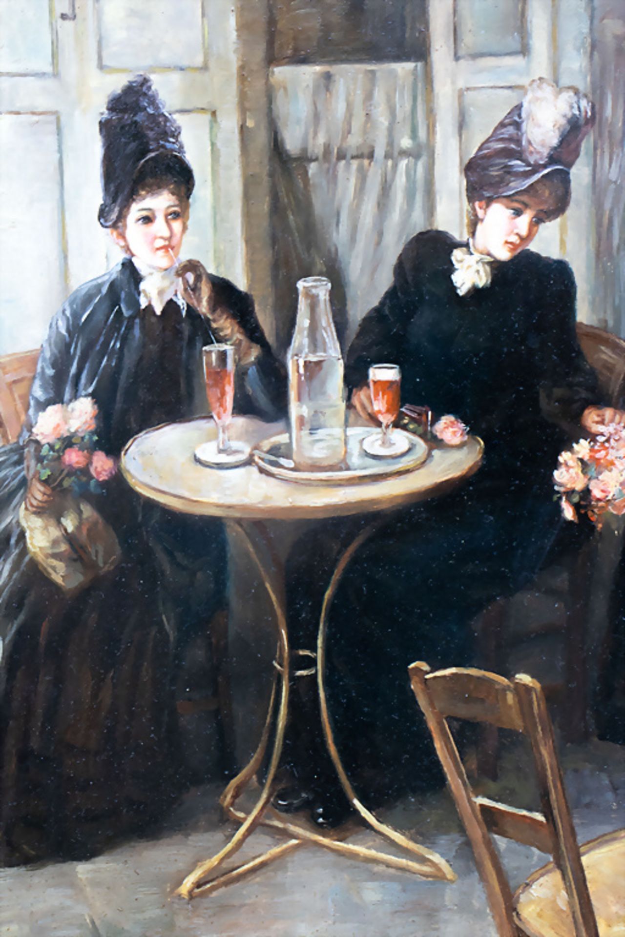 Ch. Gaudet, 'Pariser Kaffeehausszene' / 'A Parisian café scene', um 1900 - Bild 5 aus 7