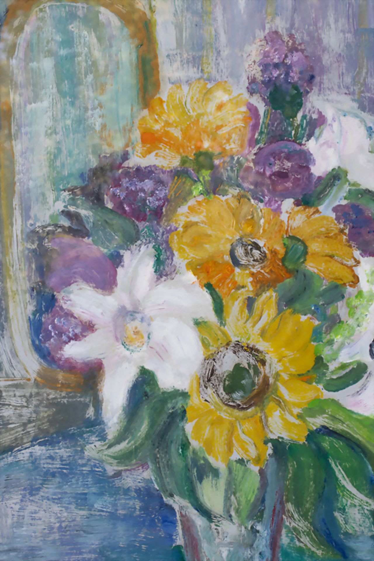 Aribert FROSCH (*1932), 'Blumenstrauß mit weißen Lilien' / 'A bouquet of white lilies', 2000 - Image 4 of 7