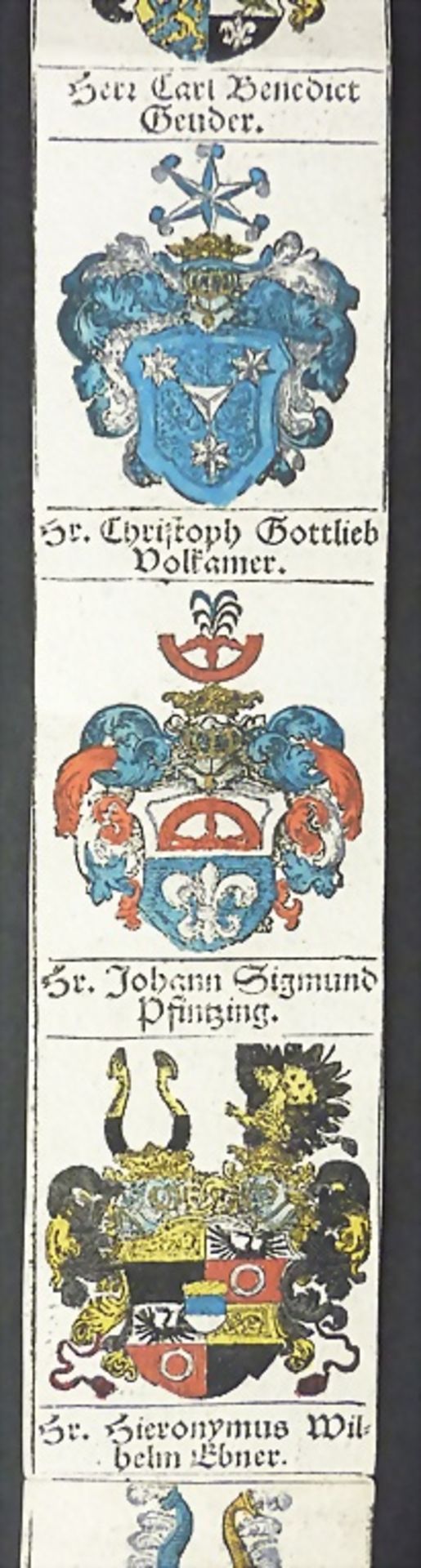 13 kolorierte Wappen / 13 colored coats of arms, deutsch, 17./18. Jh. - Bild 3 aus 6