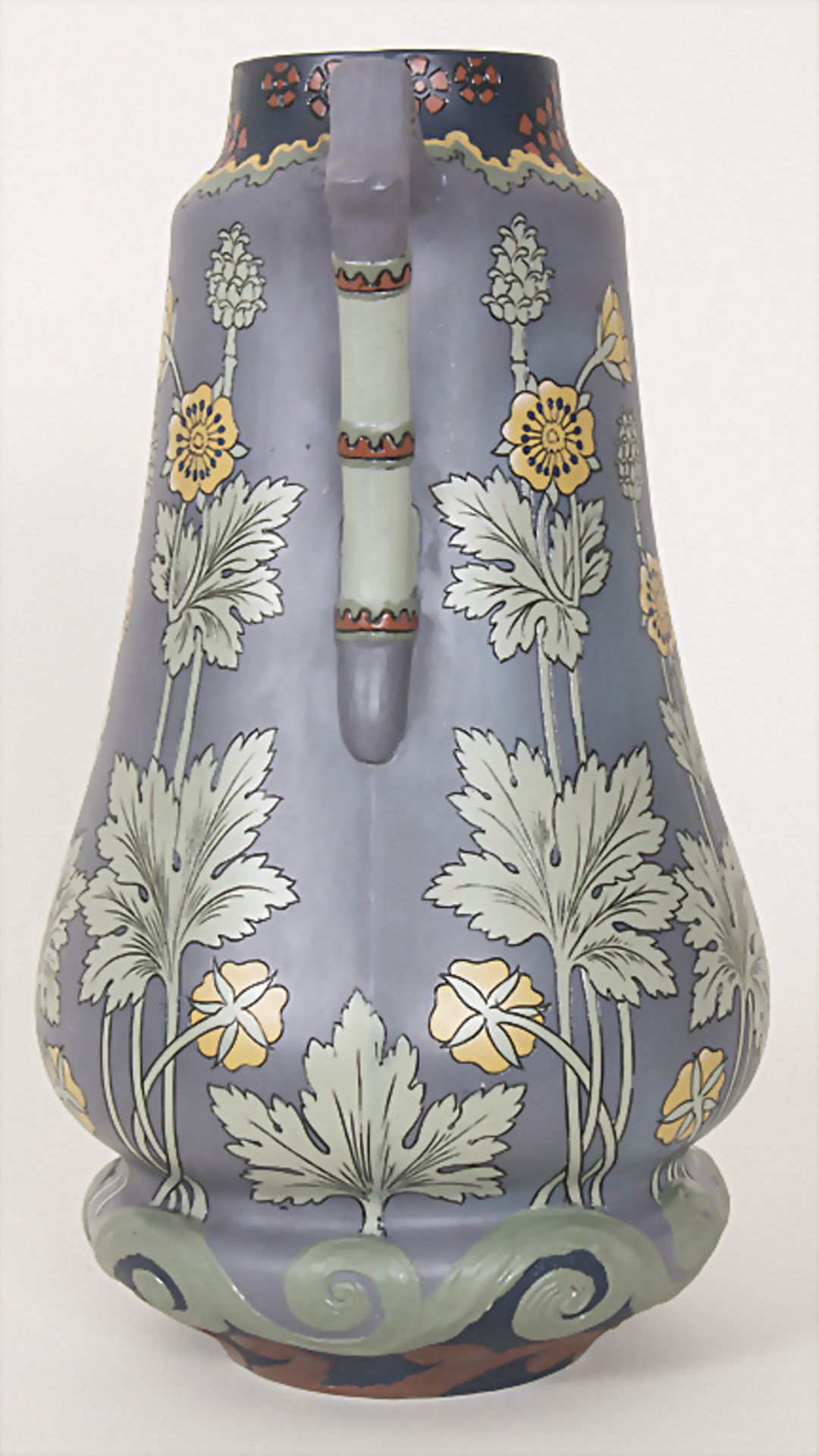 Jugendstil Henkelvase / An Art Nouveau vase with handles, Villeroy & Boch, Mettlach, vor 1900 - Bild 4 aus 8