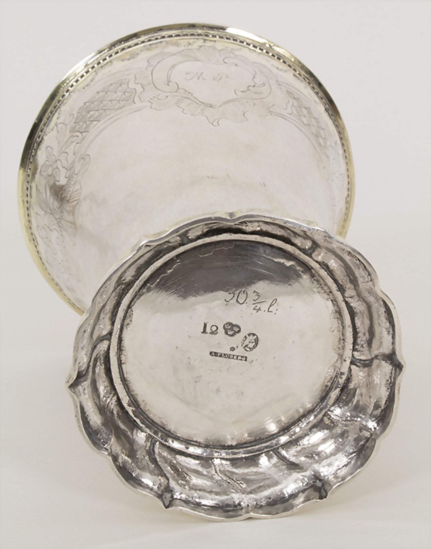 Hochzeitsbecher / A silver wedding beaker, Arvid Floberg, Stockholm, 1791 - Bild 6 aus 7