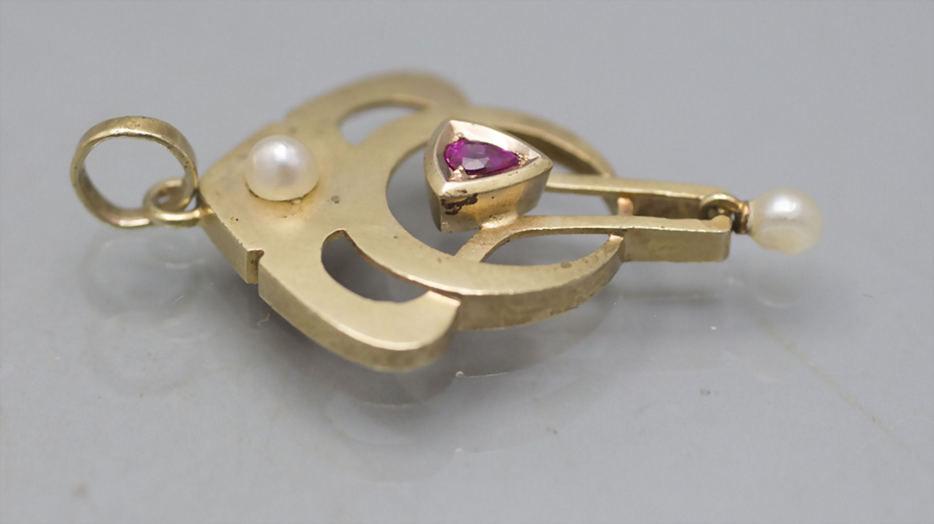 Jugendstil Anhänger in Gold / An Art Nouveau pendant in 14 ct gold - Image 2 of 3