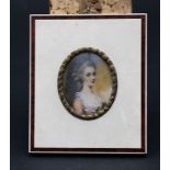 Miniatur Porträt einer Dame, wohl Mozarts Braut Constanze Weber / A miniature portrait of a ...
