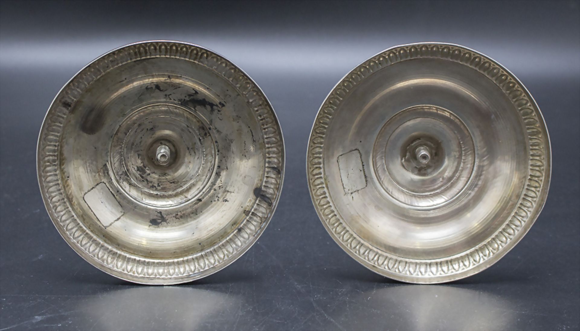 Paar Empire Kerzenleuchter / A pair of Empire silver candlesticks, Venedig/Venice, um 1820 - Bild 3 aus 7