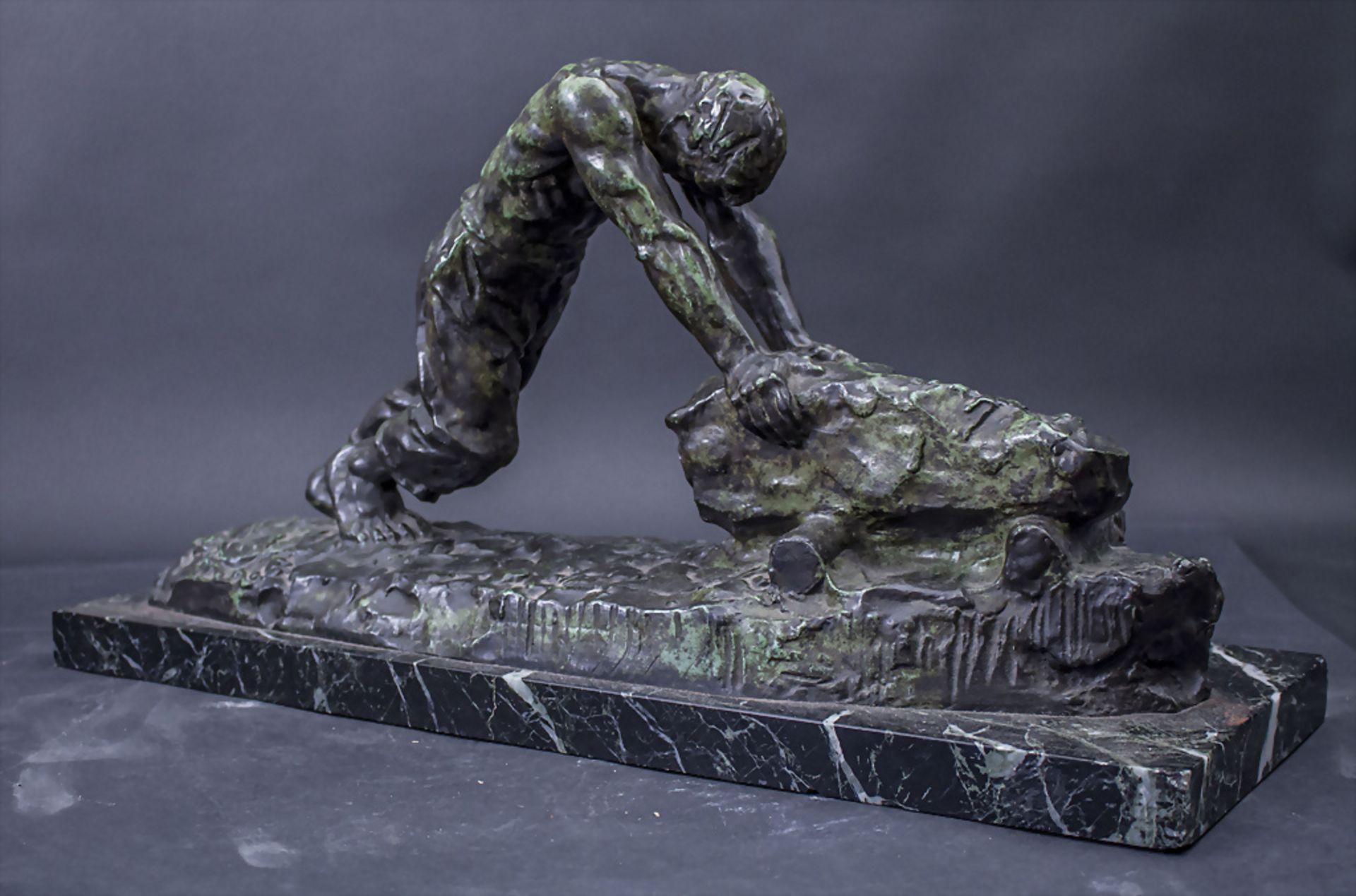 Victor DEMANET (1895-1964), Bronzeplastik 'Muskulöser Arbeiter im Steinbruch', Frankreich / ... - Image 4 of 8