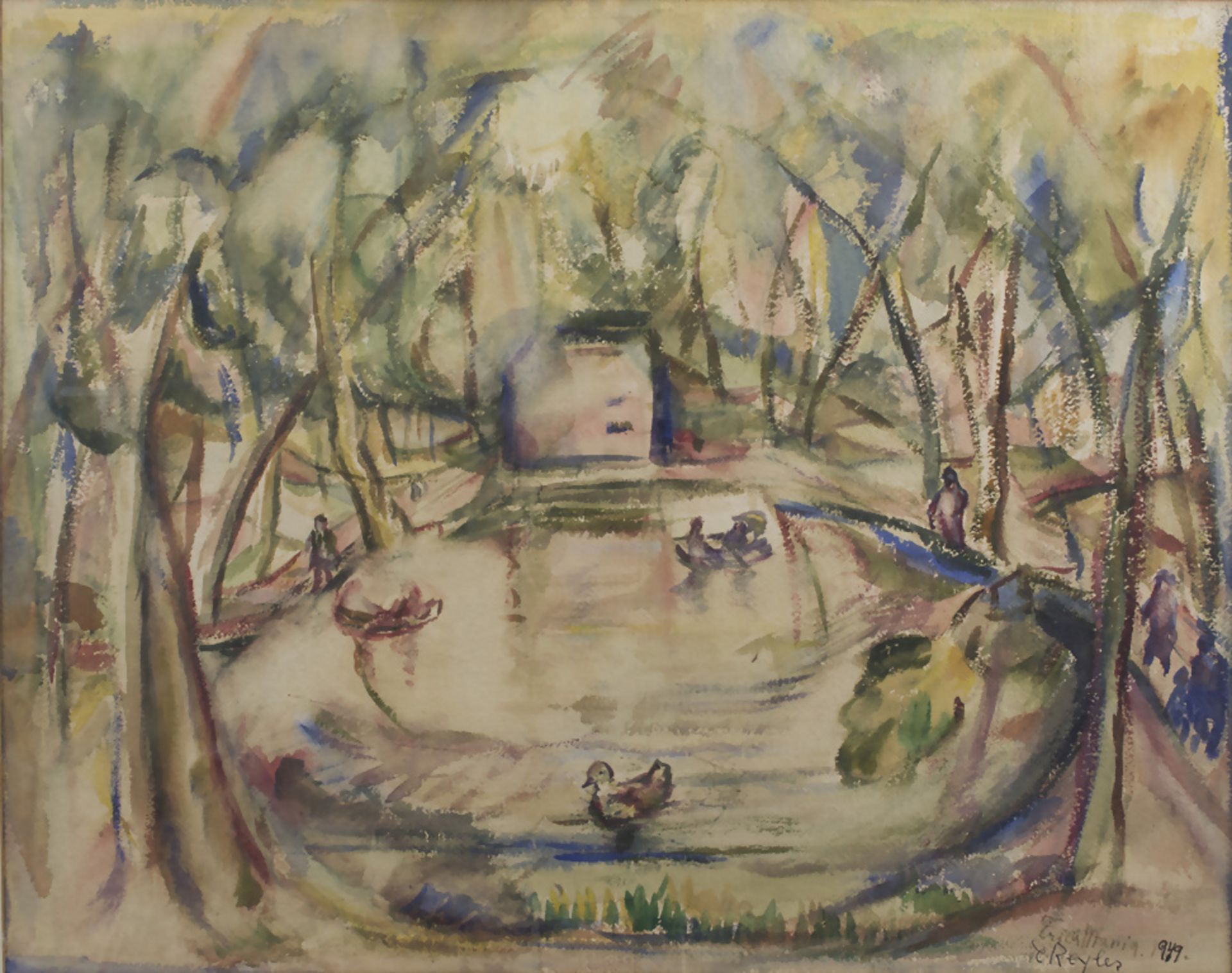 Erich Maria Reyles, 'Dorfteich mit Enten' / 'A village pond with ducks', 1949