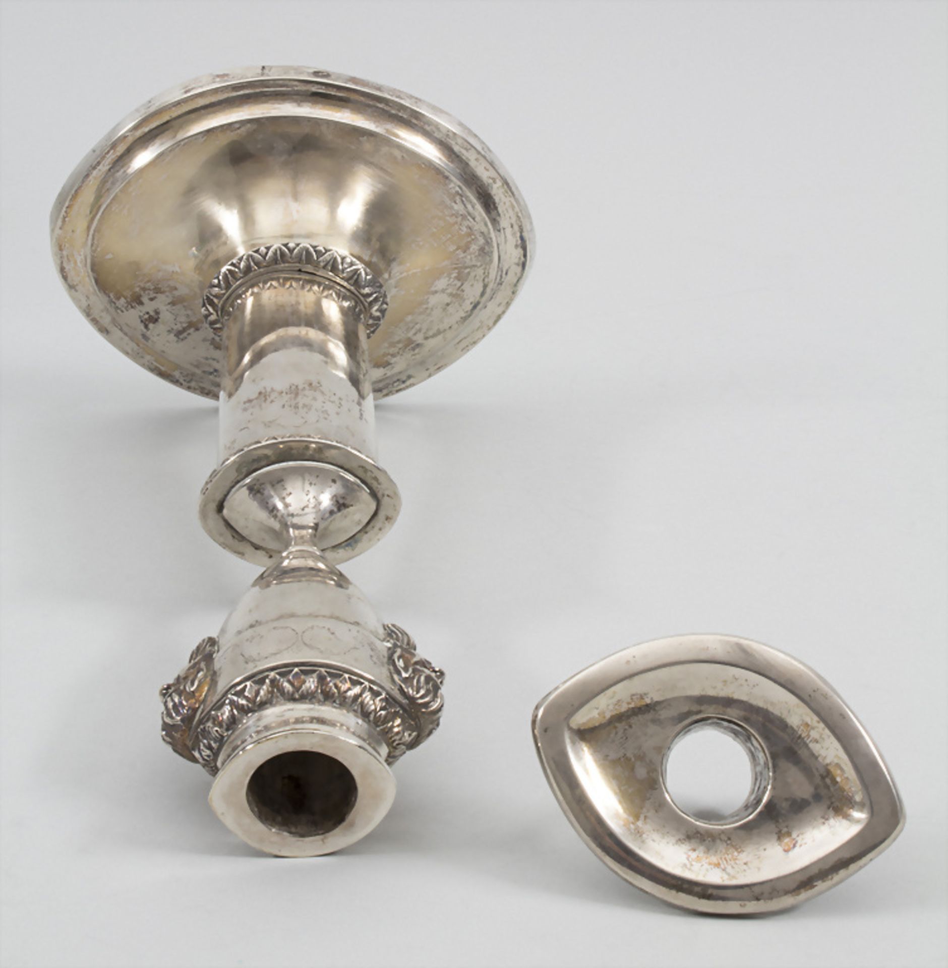 Paar Empire Kerzenleuchter / A pair of silver candlesticks, Wilhelm Hessenberg, Frankfurt am ... - Image 7 of 19