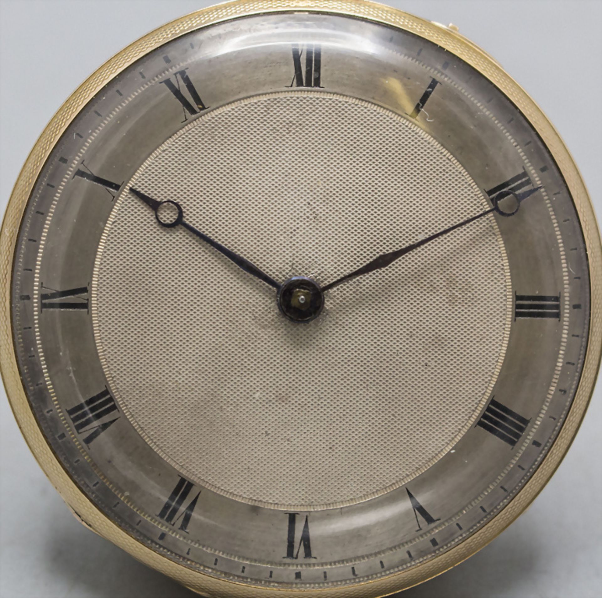 Offene Herrentaschenuhr ¼ Std.-Repetition / An 18 ct gold pocket watch, Schweiz/Swiss, um 1820