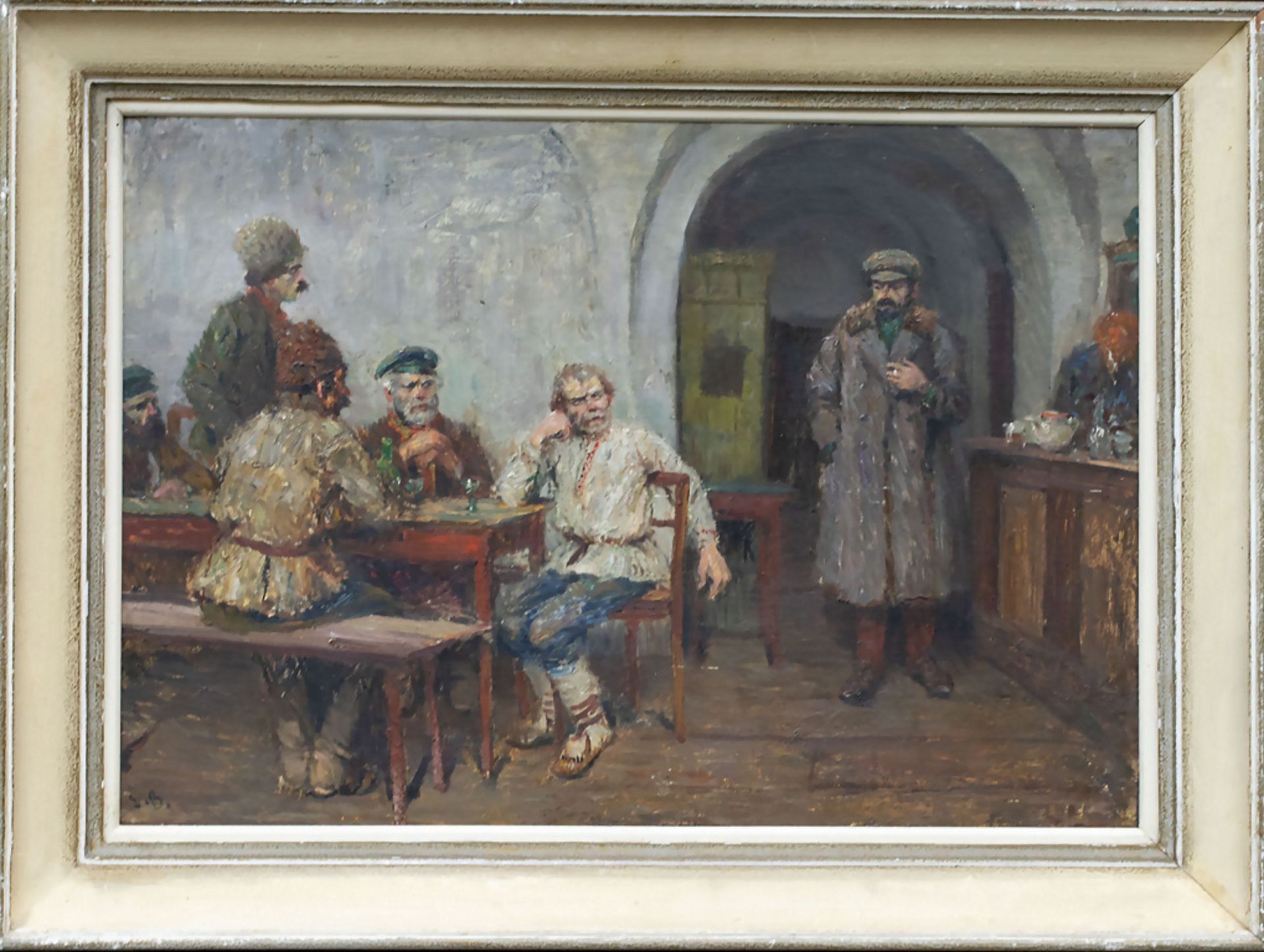 Russischer Maler des 19. Jh., 'Der Fremde in der Dorfschenke' / 'The stranger in the village ... - Image 2 of 7