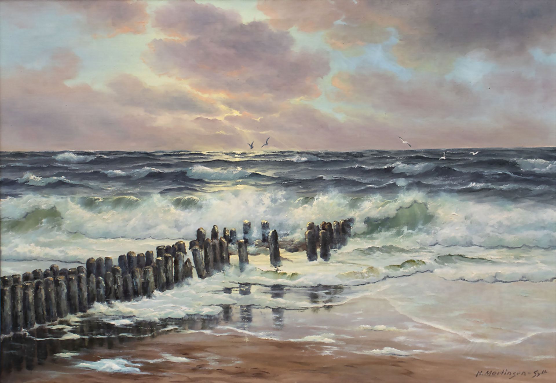 Helmut MARTINSEN (1903-1982), 'Strandszene auf Sylt' / 'A beach scene on Sylt', 20. Jh.