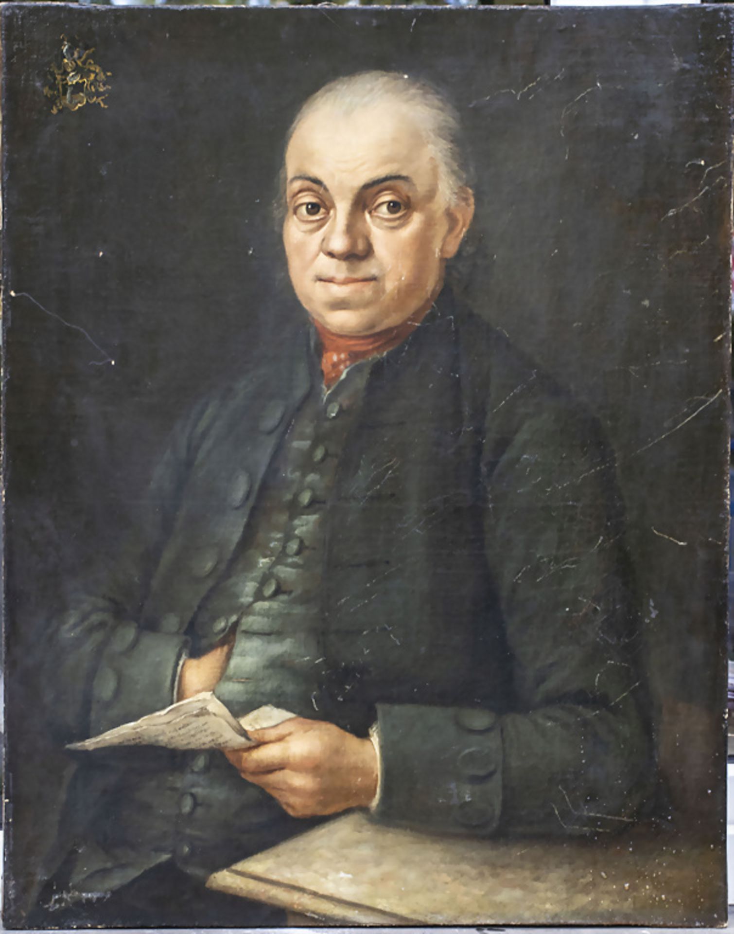 Herrenportrait mit Wappen / A portrait of a gentleman with coat of arms