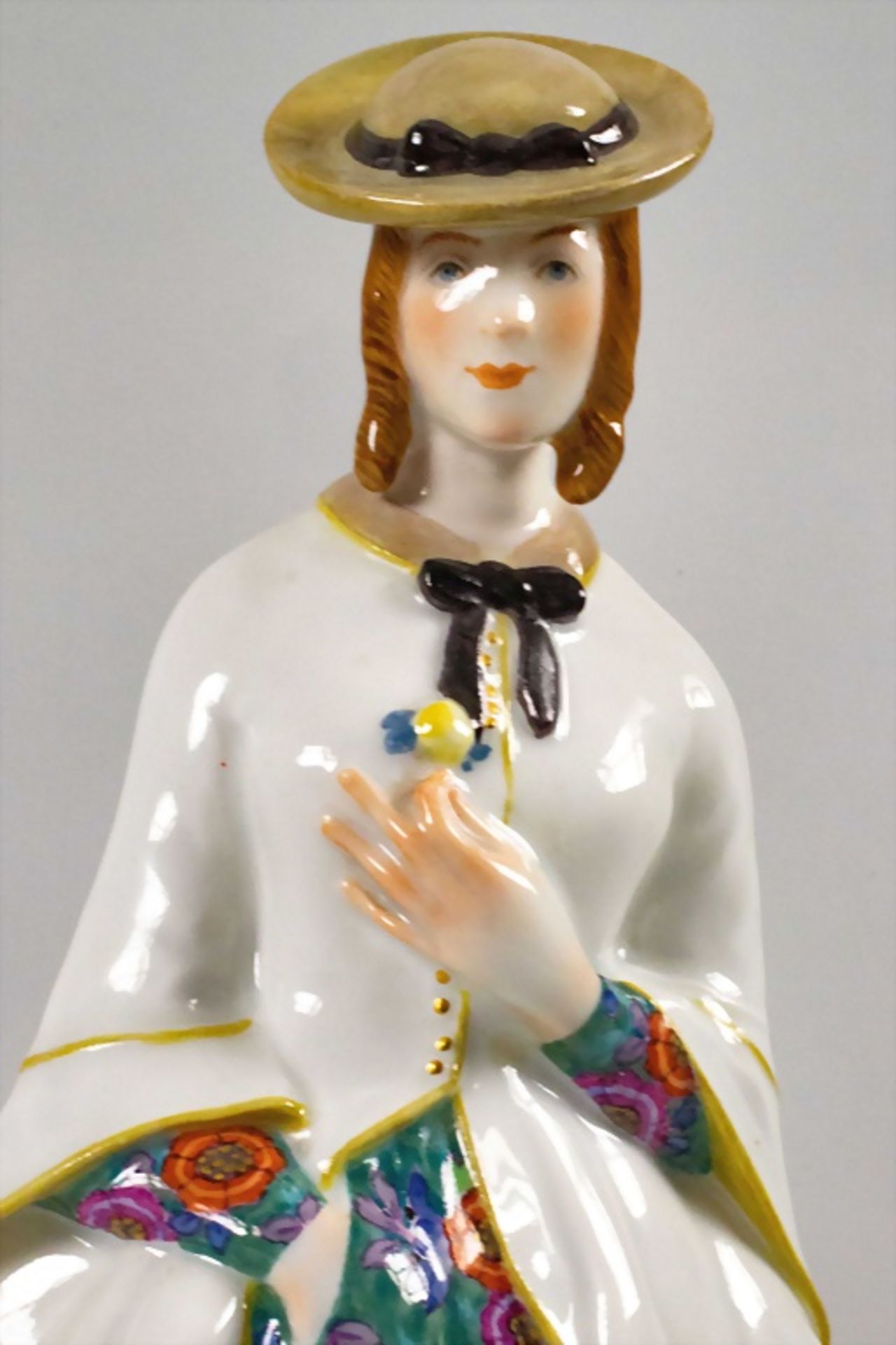 Jugendstil Figur 'Mädchen mit Rose' / An Art Nouveau figurine 'Girl with a rose'', Richard ... - Image 9 of 10
