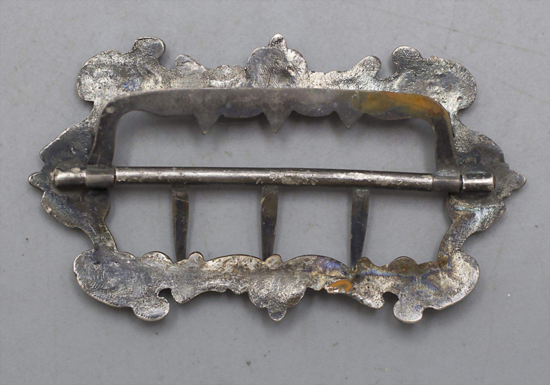 Silber Gürtelschließe / A silver belt buckle, Frankreich, 2. Hälfte 19. Jh. - Image 2 of 2