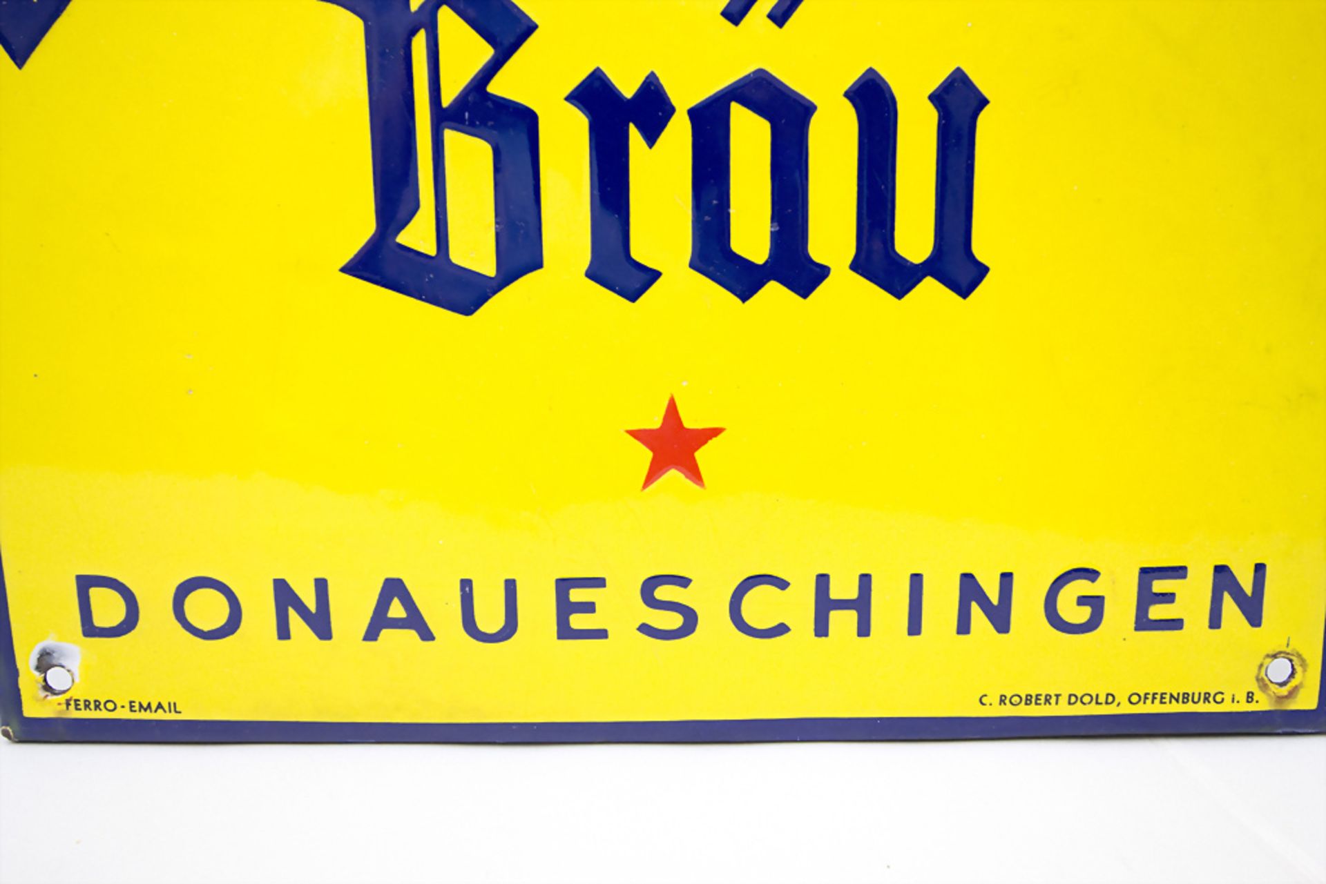 Emailschild / Reklameschild, Brauerei 'Fürstenberg Bräu Donaueschingen', um 1925 - Image 3 of 5