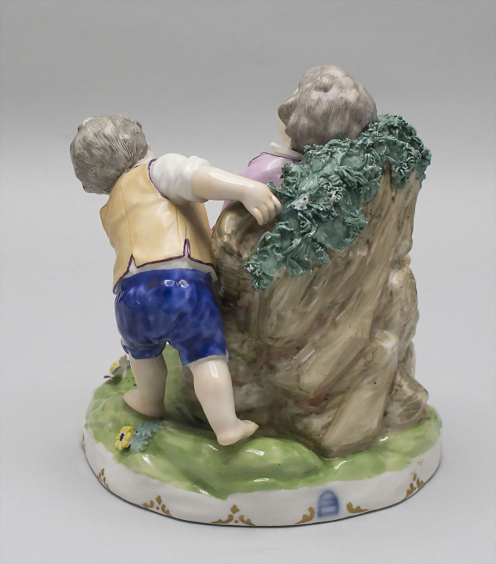 Figurengruppe 'Der gestörte Schlaf' / A figural group of two boys, wohl Wien, Ende 18. Jh. - Image 3 of 4