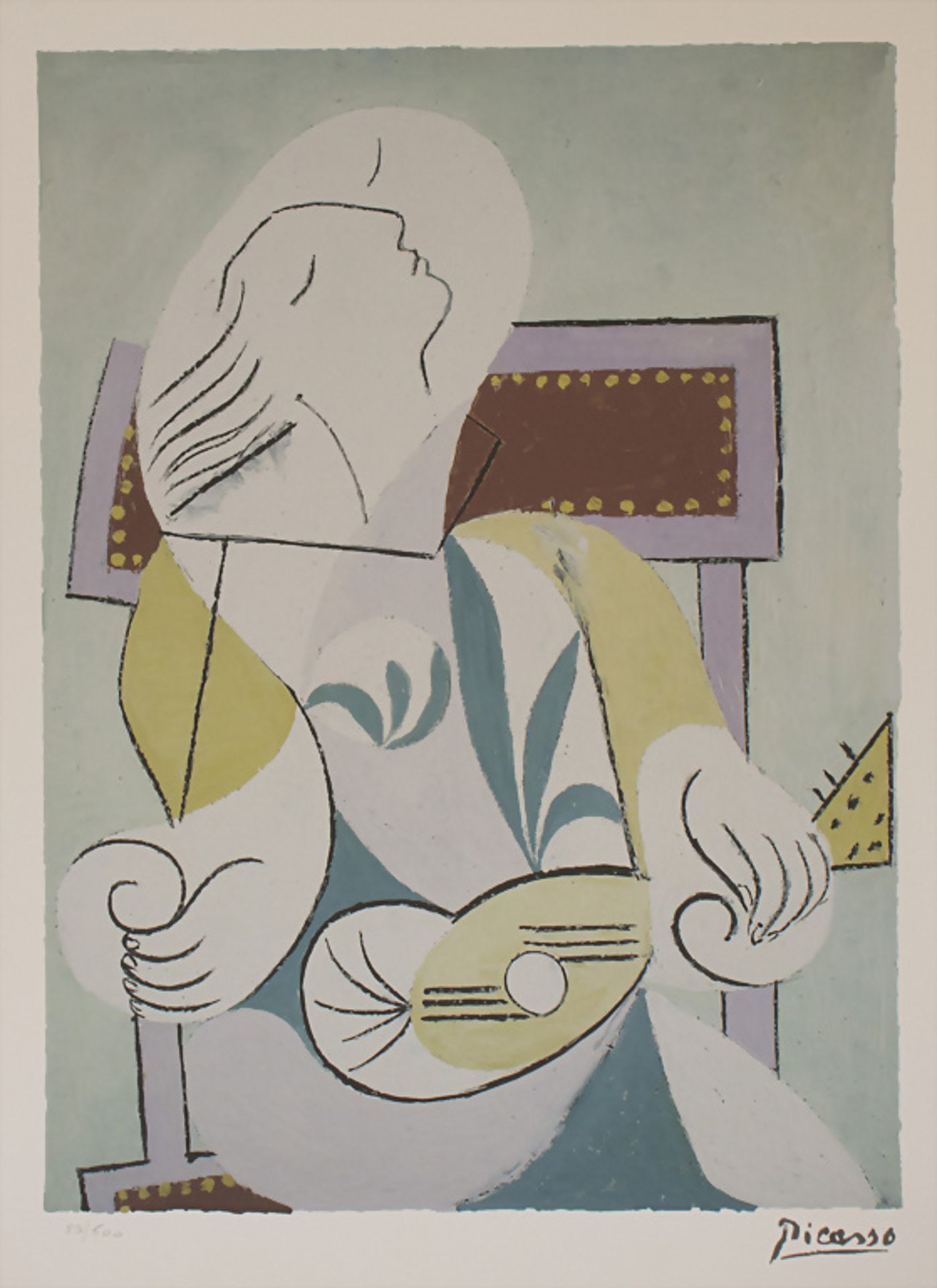 Pablo Picasso (1881-1973), 'Jeune femme à la mandoline' / 'A woman with a mandoline ', Entwurf 1932