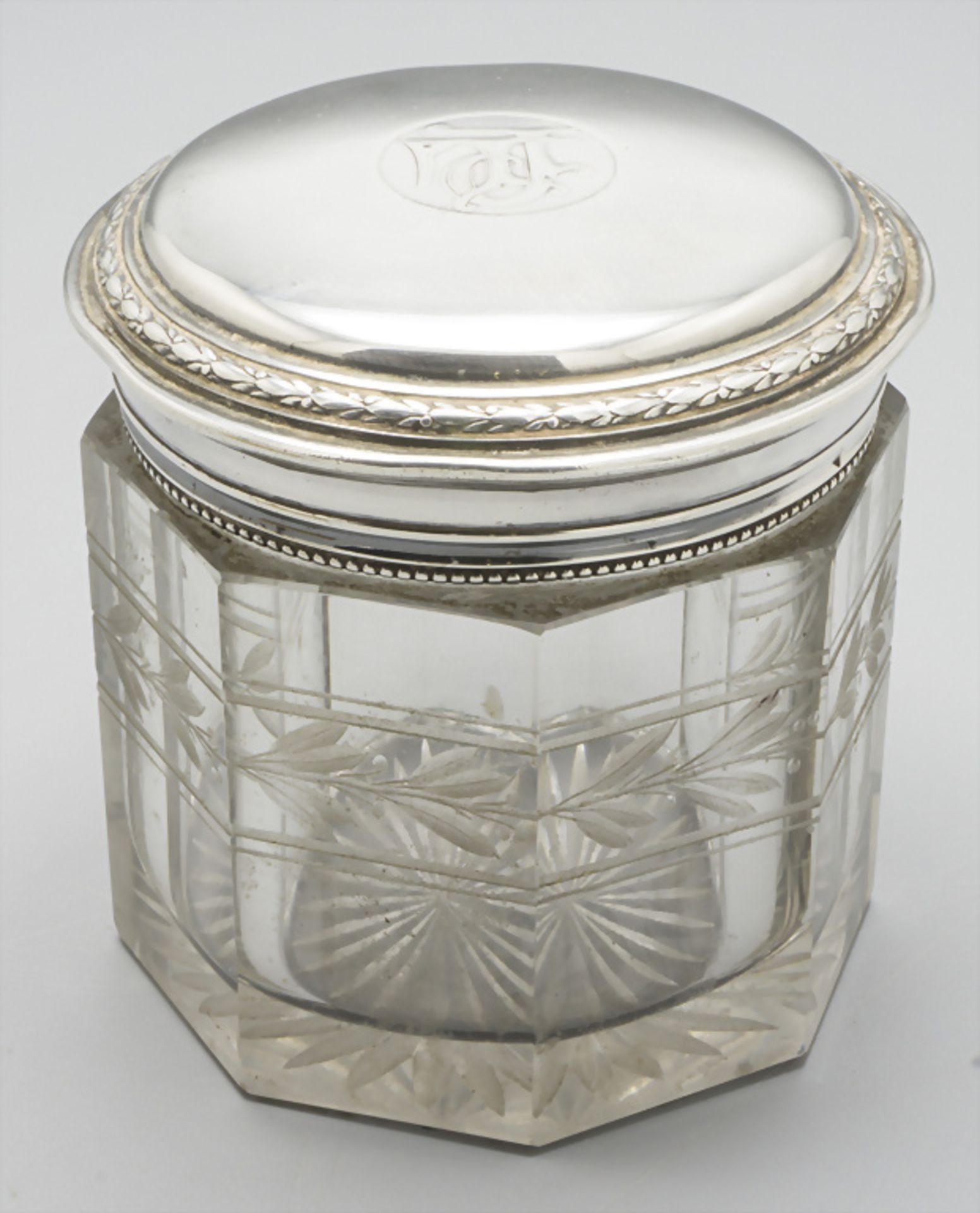 Glasdose mit Silberdeckel / A glass box with silver cover, Paris, um 1880 - Image 2 of 5