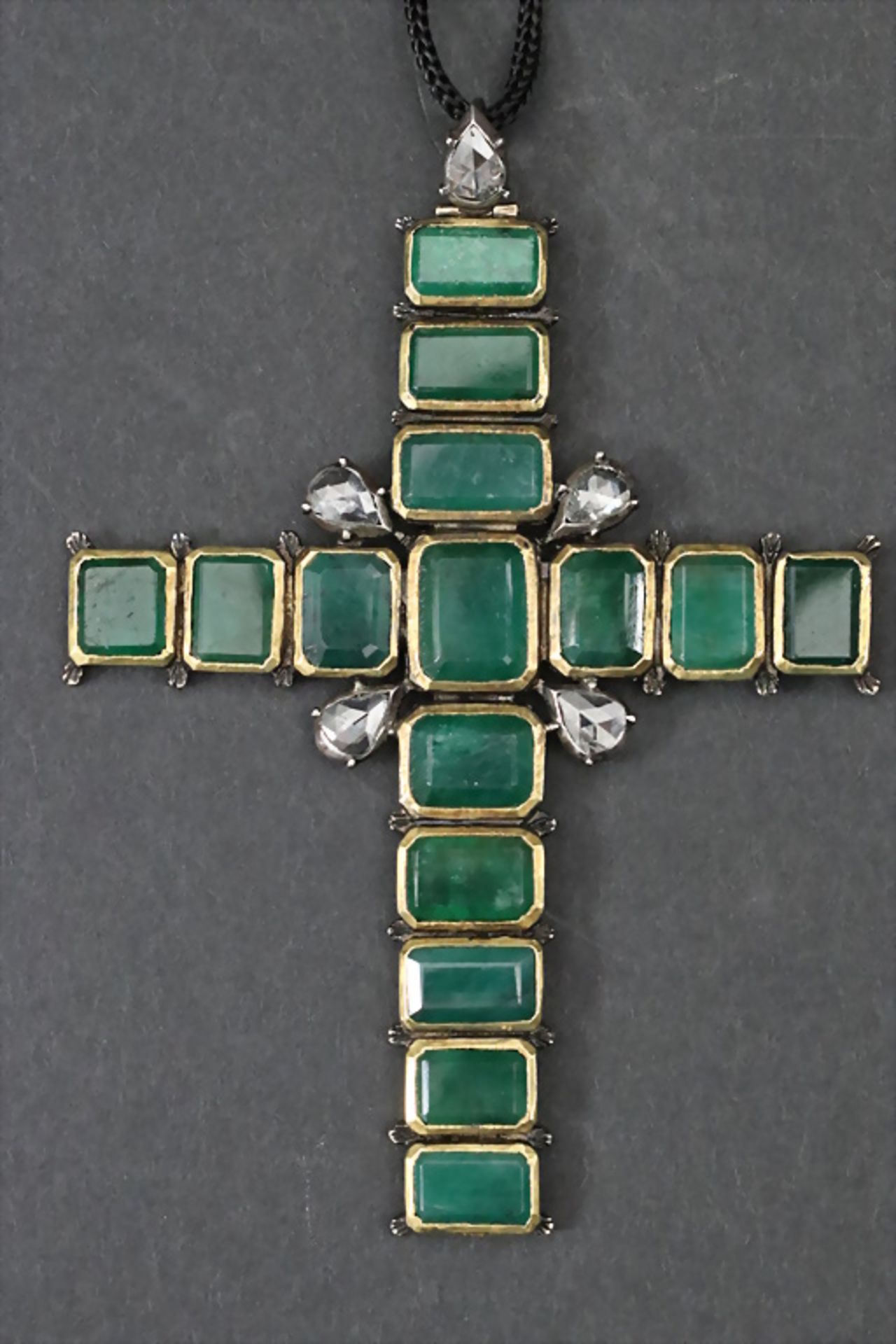Barock Kreuzanhänger / A Baroque cross pendant, Italien, 18. Jh. - Bild 2 aus 3
