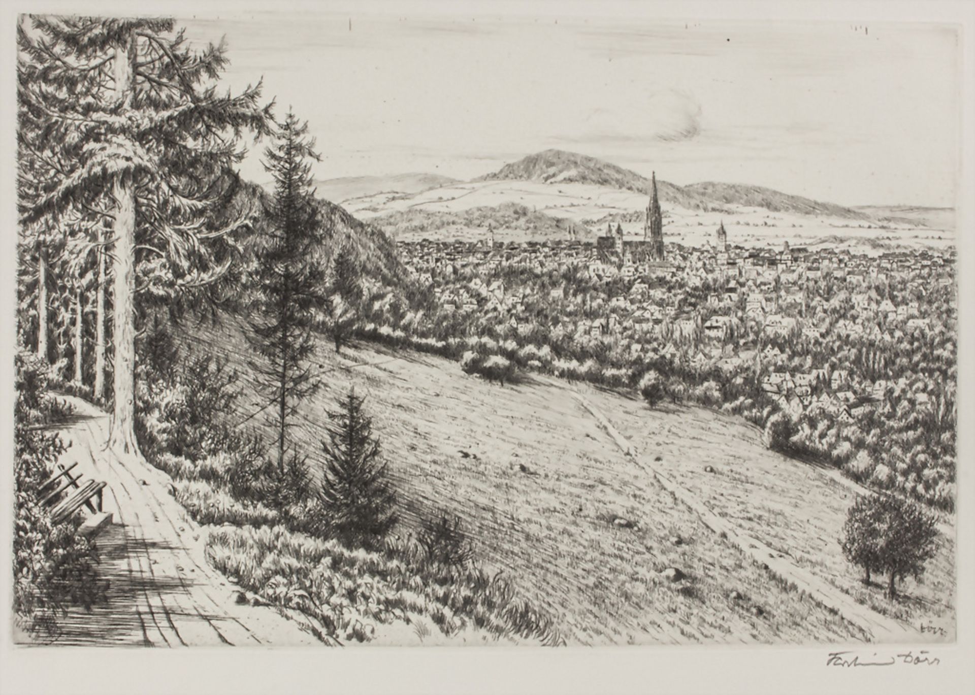 Ferdinand Dörr (1880-1968), 'Blick auf Freiburg' / 'A view on Freiburg'