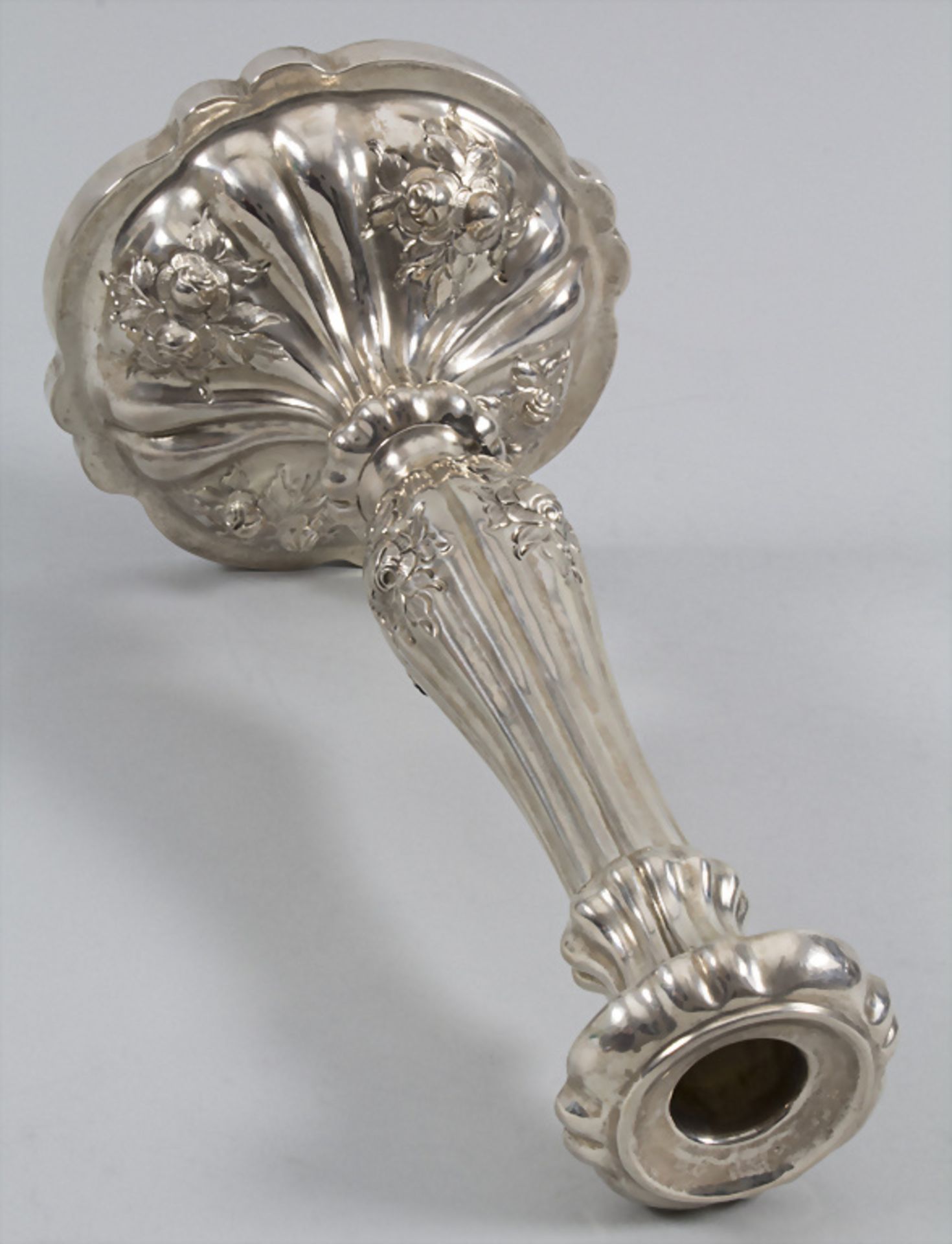 Paar Biedermeier Kerzenleuchter / A pair of silver candlesticks, Wien / Vienna, 1858 - Image 10 of 12