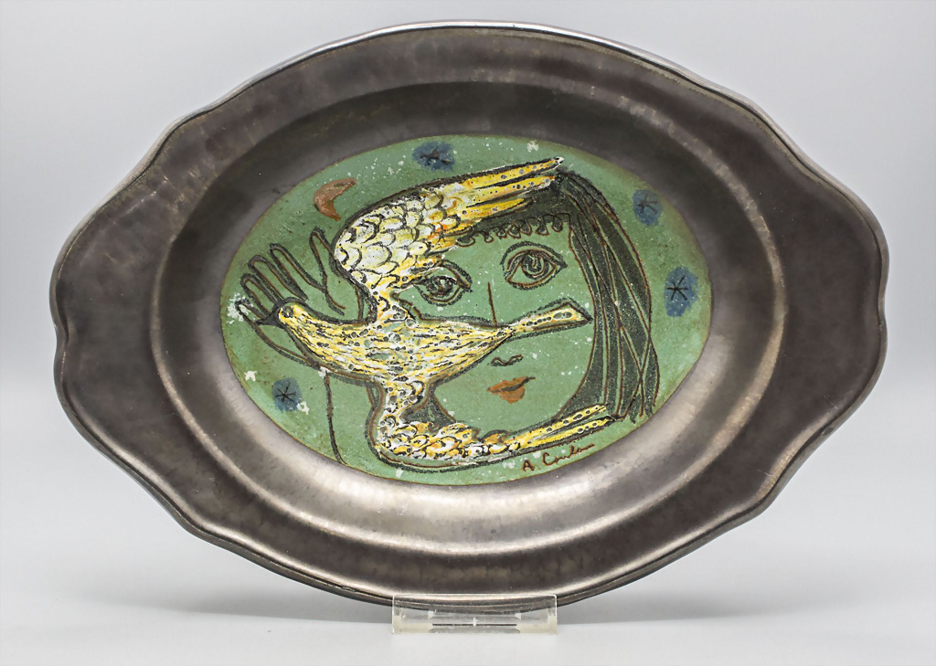 Künstlerplatte / An artist plate, Alain Couna, Accolay (1945-1989), 50/60er Jahre