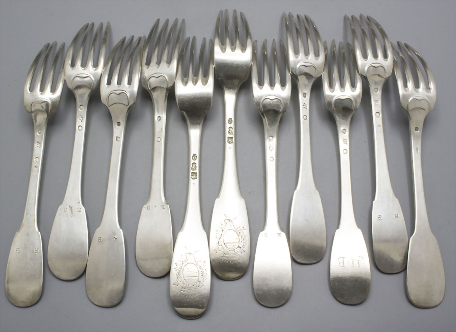 23 Teile Restbesteck / 23 pieces of silver cutlery, Marseille, 1770-1820 - Image 3 of 17