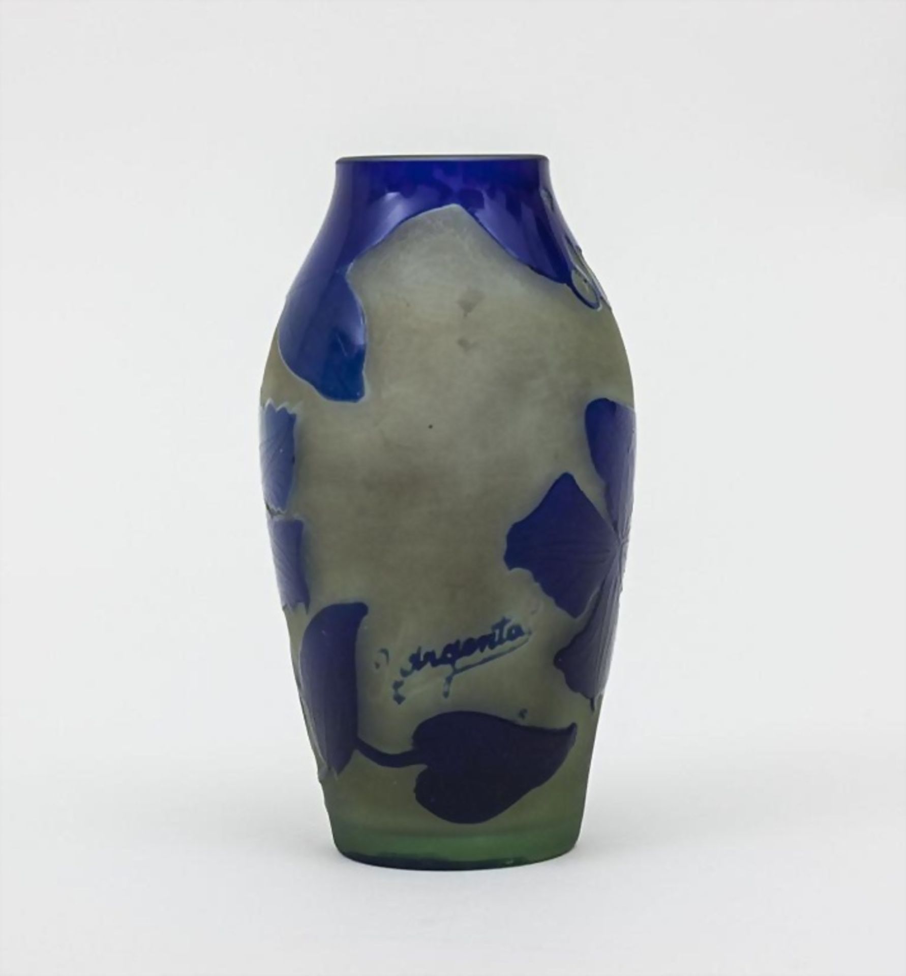 Vase mit Kapuzinerkresse/Art Nouveau Vase With Nasturtium, D'Argental, Ecole de Nancy um 1920 - Image 2 of 2