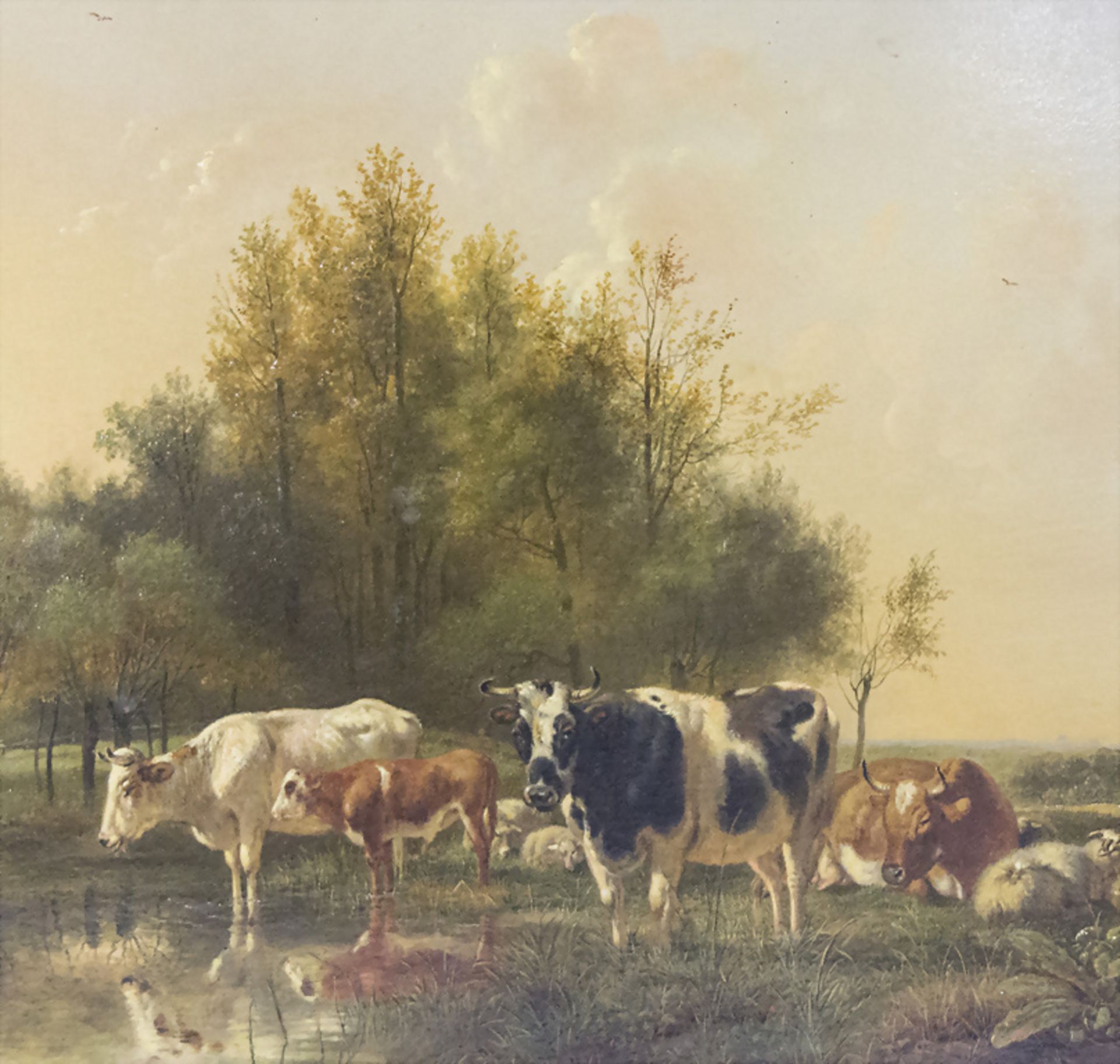 Pieter Frederick VAN OS (1808-1892), 'Kuhherde am Flußufer' / 'A herd of cows by a riverscape' - Image 2 of 5