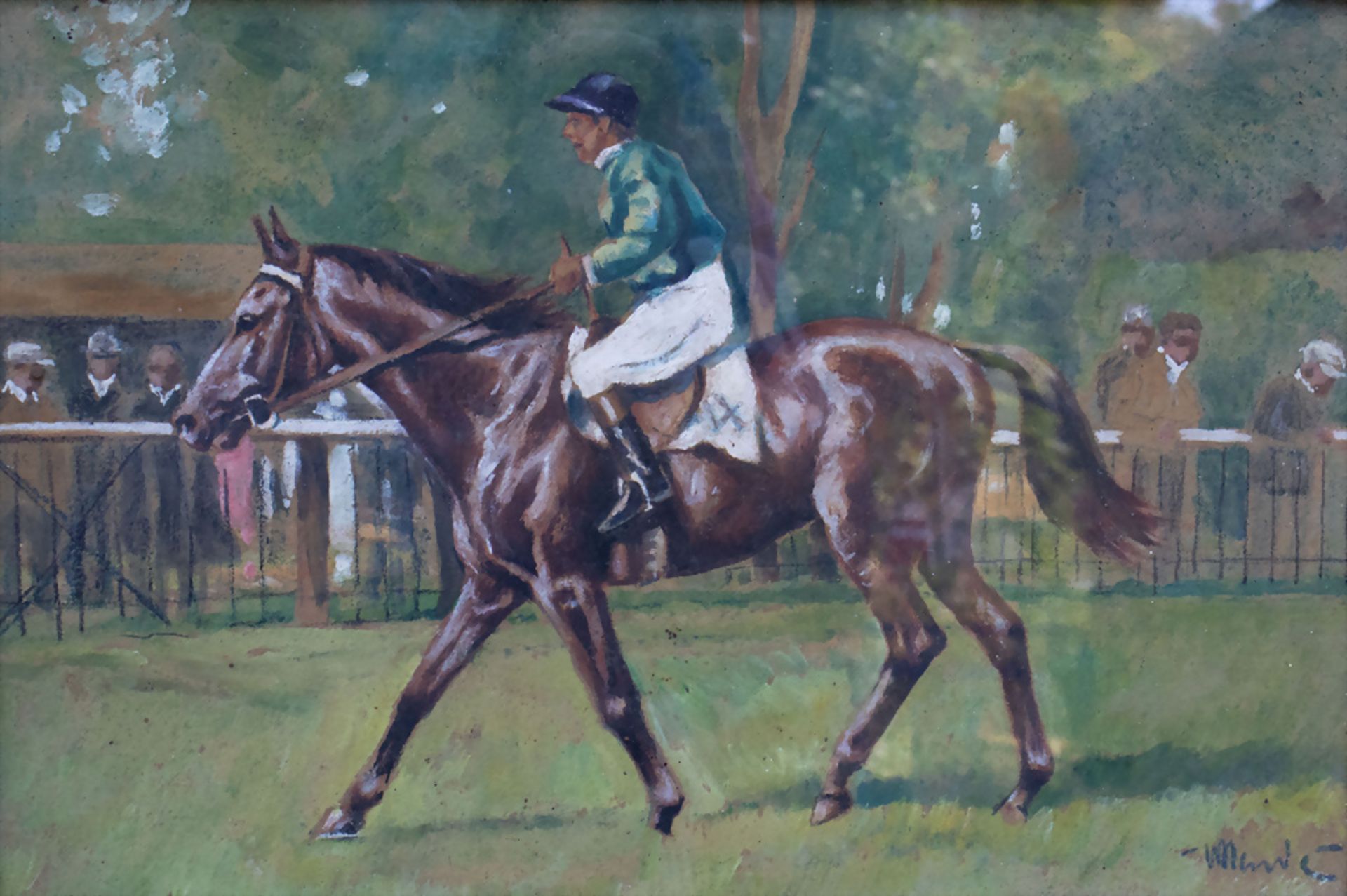 Künstler des 20. Jh., 'Jockey Reiter mit Pferd' / 'A jockey with horse'