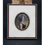 Empire Miniatur Porträt von Luise von Preußen, geb. Mecklenburg-Strelitz (1776-1810) / An ...