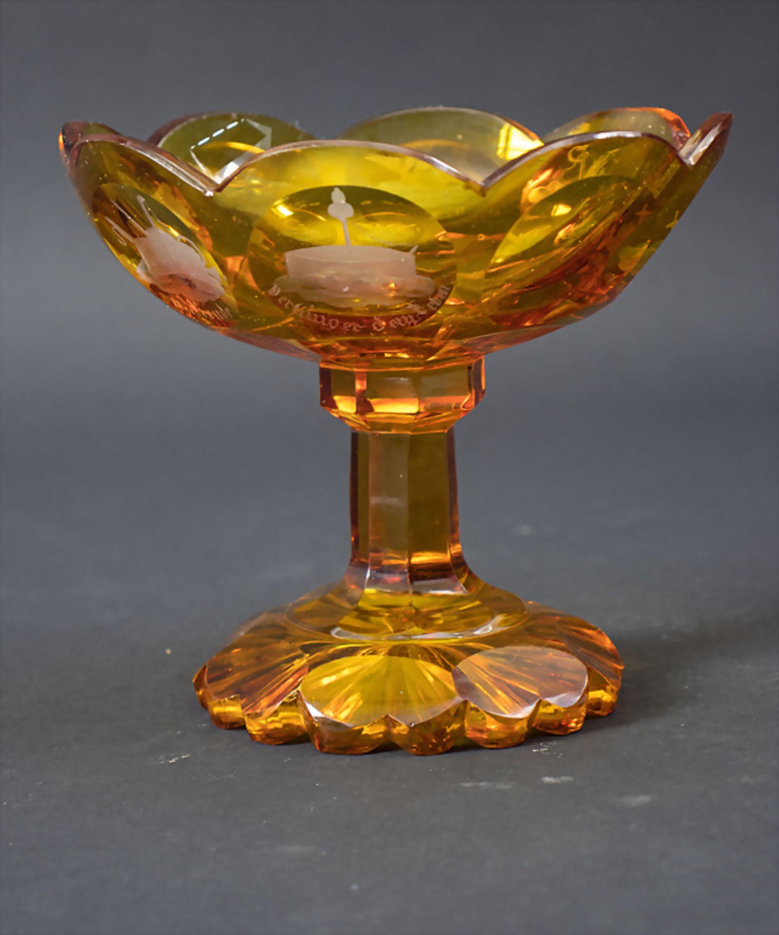 Historismus Fußschale / A Historician footed glass bowl, deutsch, Ende 19. Jh. - Bild 2 aus 6