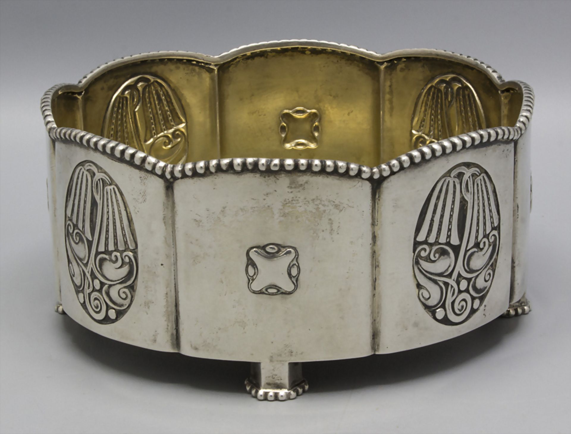 Jugendstil Silberschale / A silver Art Nouveau bowl, Otto Wolter, Schwäbisch Gmünd, um 1910