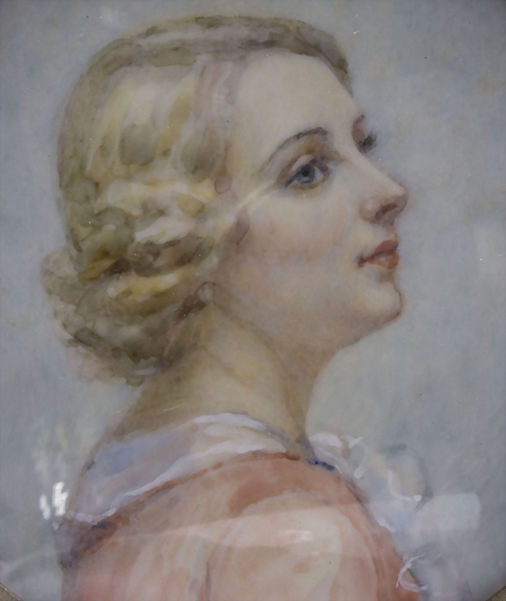 Miniaturporträt einer jungen Dame / A miniature portrait of a young lady, Charline Abbeille, ... - Bild 2 aus 4