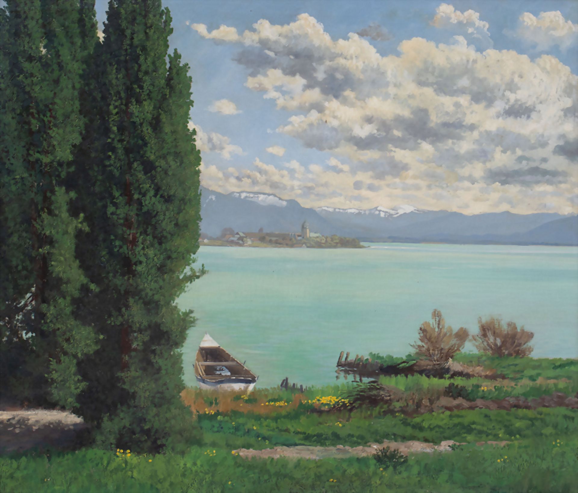 Philipp Sen. GRAF (Würzburg 1874-1947 Prien am Chiemsee), 'Chiemsee Fraueninsel', um 1930