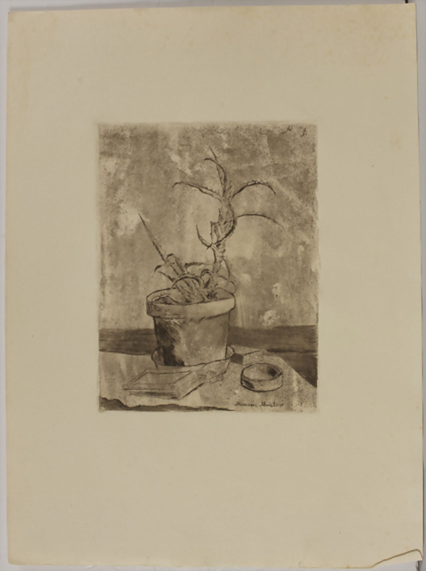 Monogrammist R.J., 'Stillleben mit Kaktus' / 'A stillife with a cactus', 20. Jh. - Bild 3 aus 3