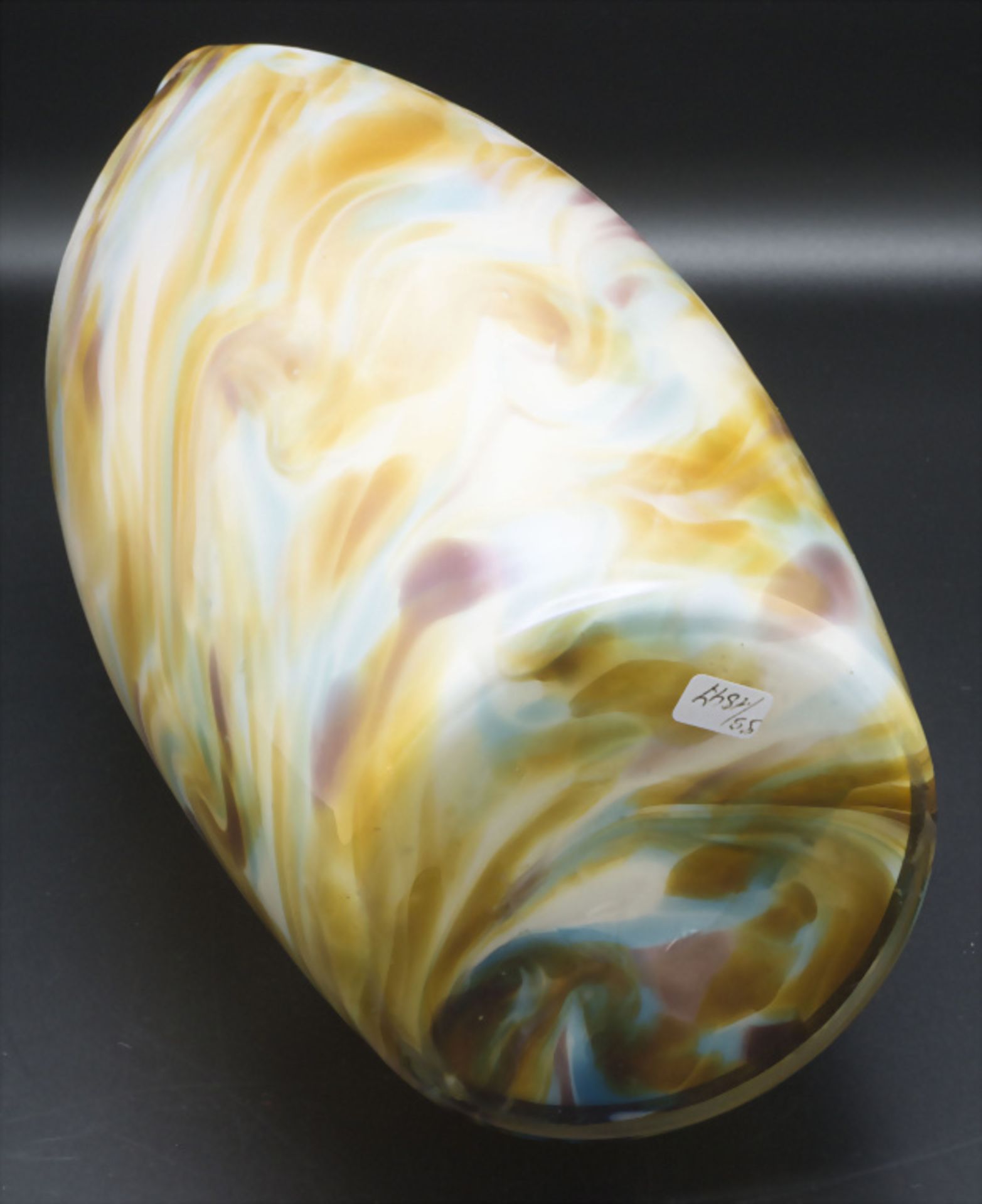 Jugendstil Vase aus marmoriertem Opalglas / An Art Nouveau marbled opal glass vase, Adilf ... - Bild 5 aus 5