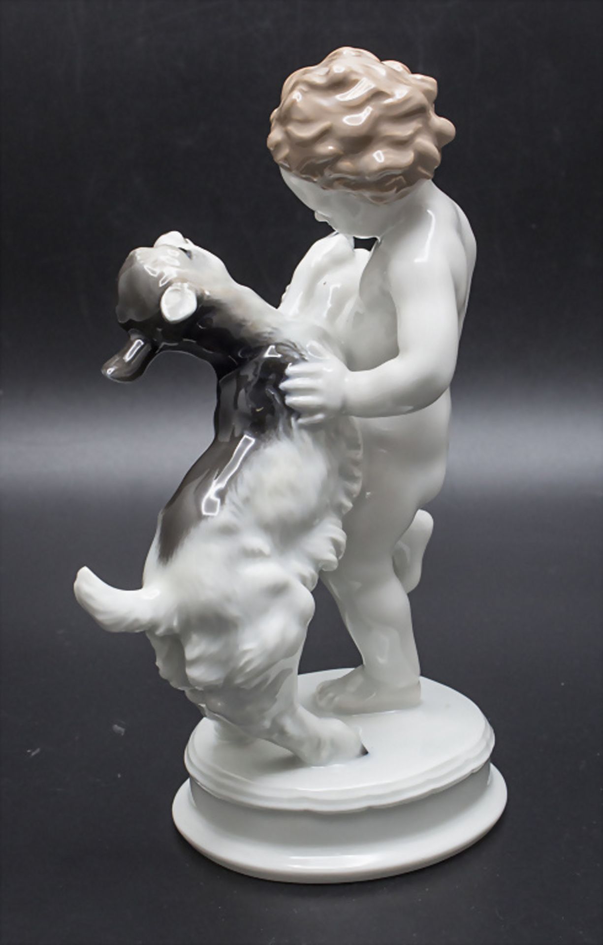 Figur 'Putto mit Zicklein' / A figural group of a cherub with a kid, Rosenthal, Selb, Mitte 20. Jh. - Bild 2 aus 6
