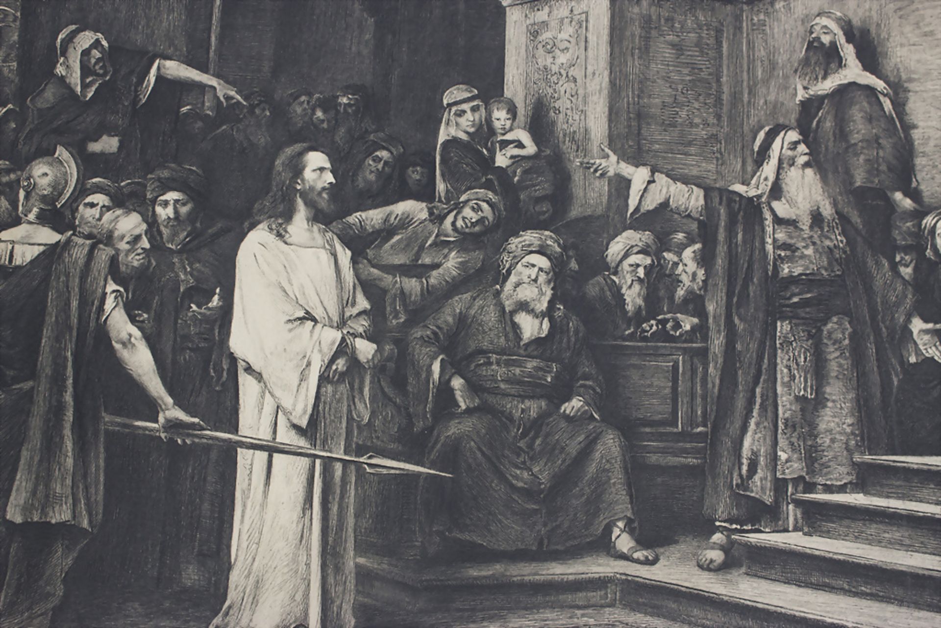 Mihály Munkácsy (1844-1900), 'Le Christ devant Pilate' / 'Christ in front of Pilatus', 1881 - Image 10 of 17