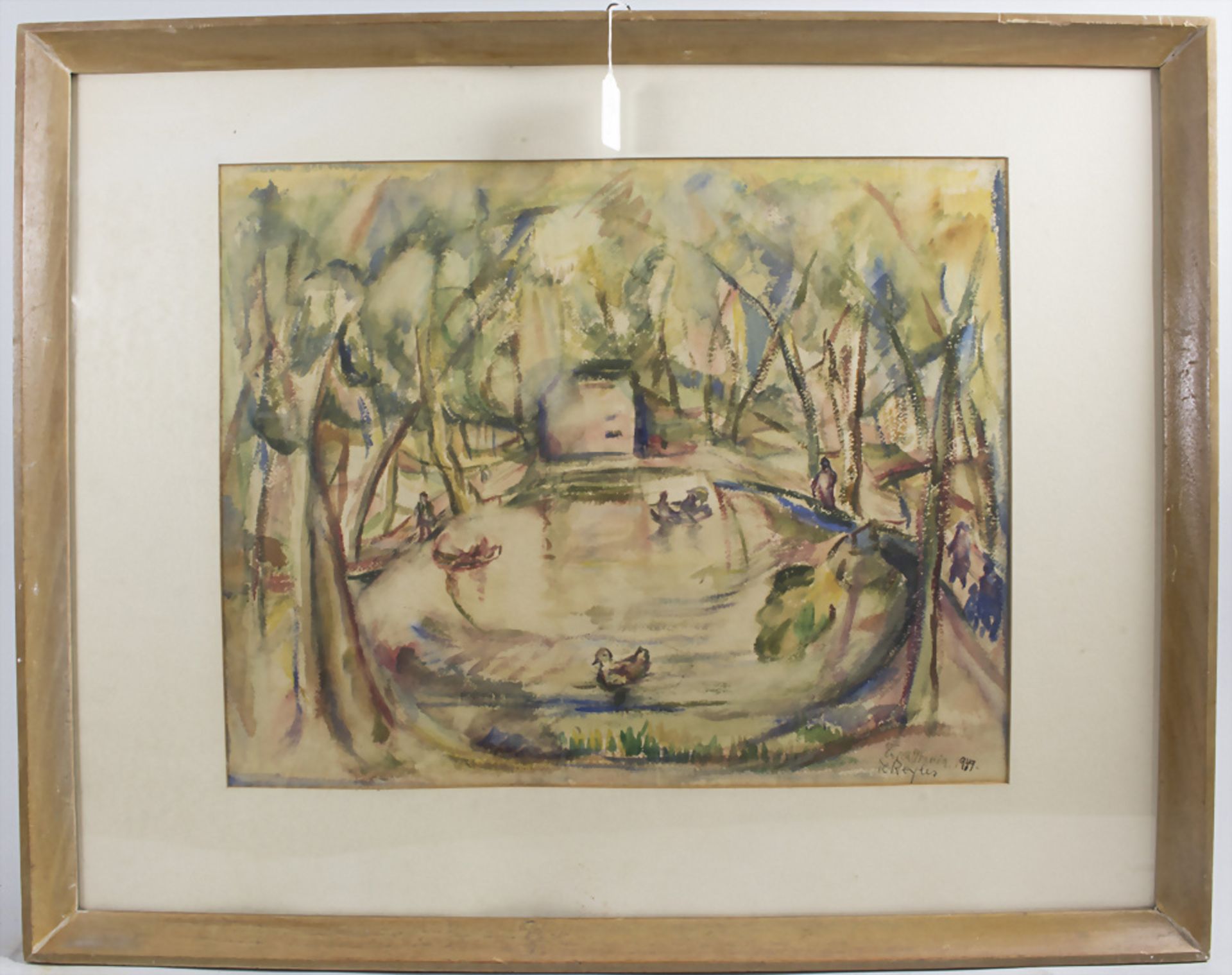 Erich Maria Reyles, 'Dorfteich mit Enten' / 'A village pond with ducks', 1949 - Bild 2 aus 6