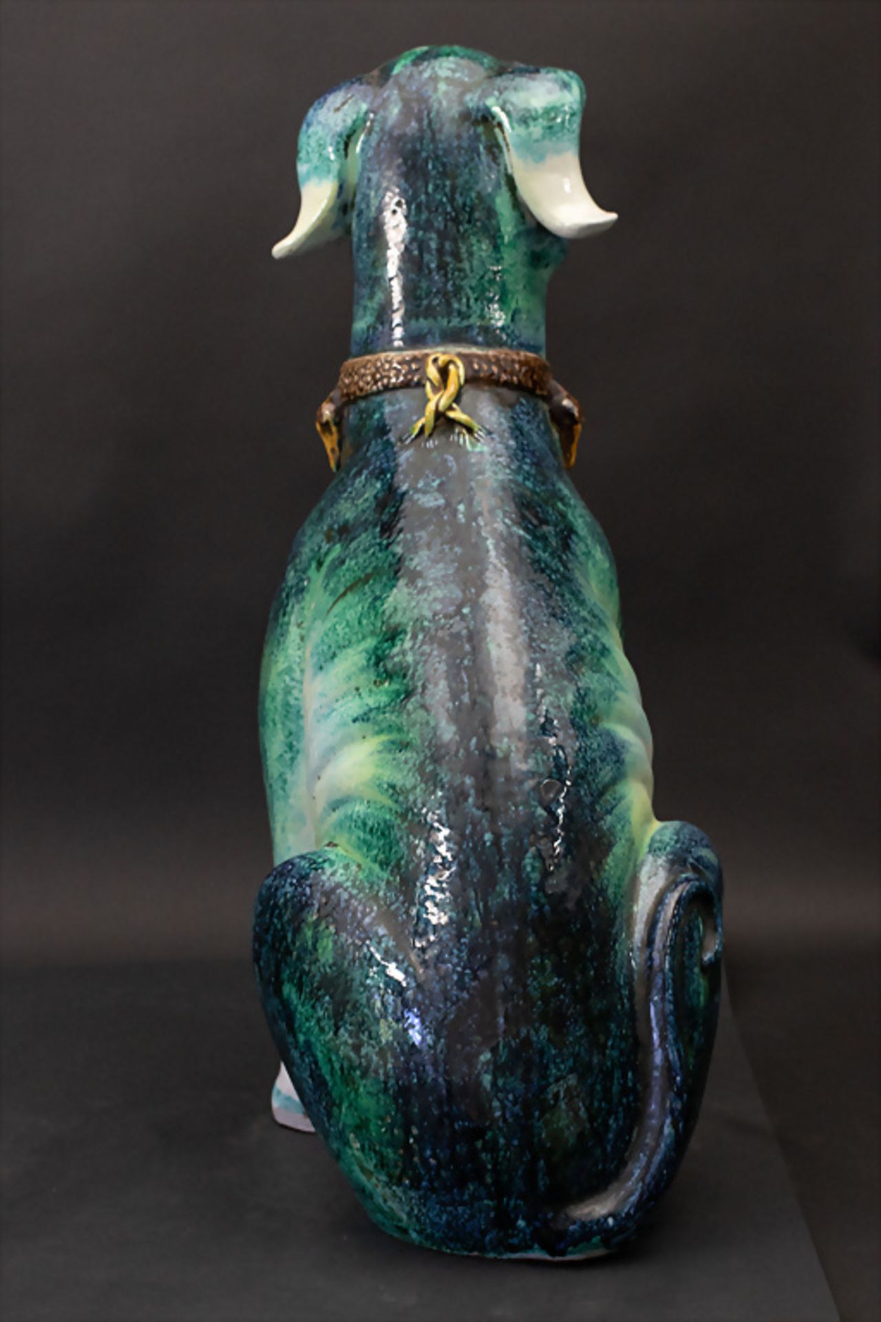Keramik Skulptur eines lebensgroßen, englischen Jagdhundes / A lifesize figure of an English ... - Bild 4 aus 7
