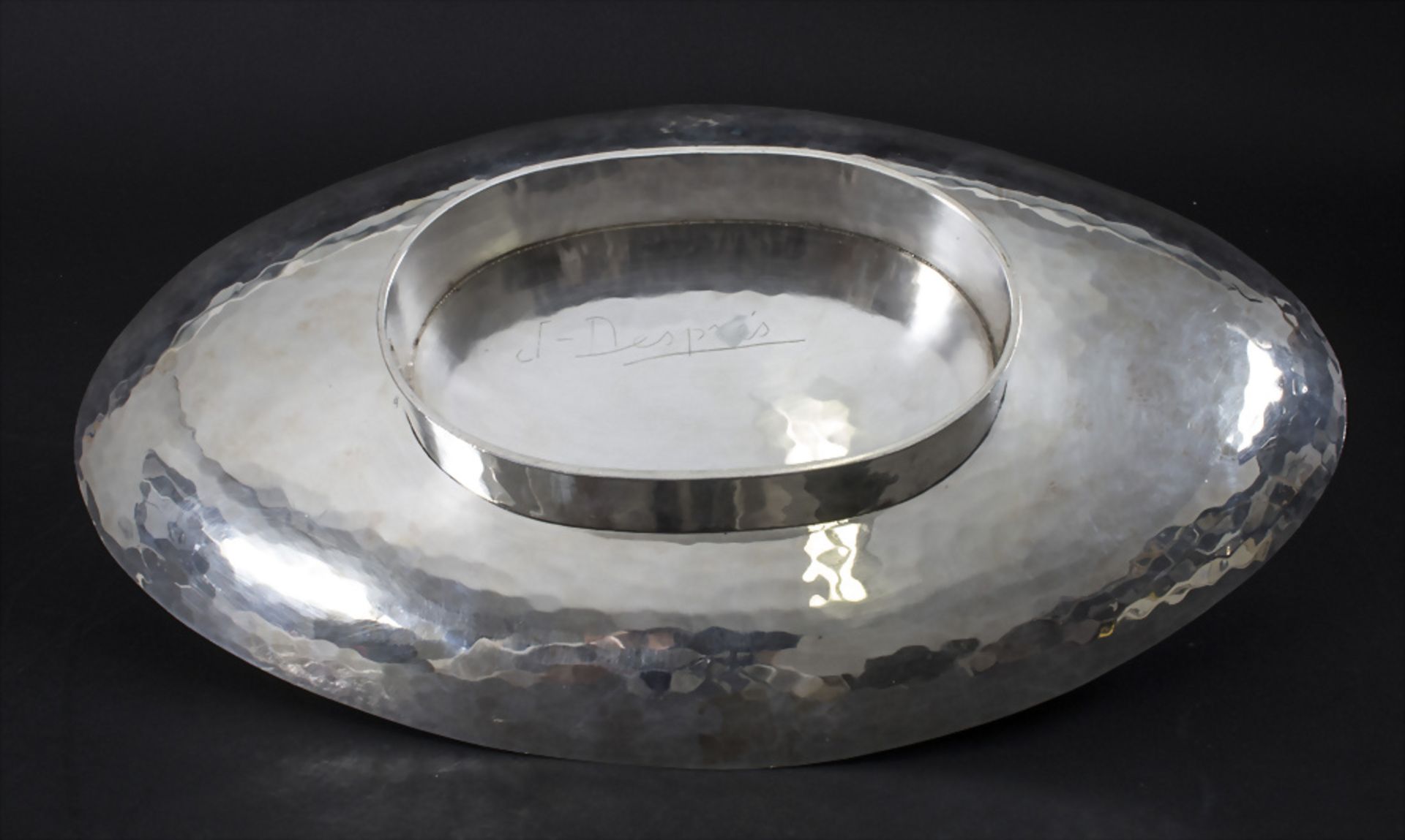 Art Déco Studio Schale / Coupe en métal argenté / A designer Art Deco bowl, Jean Després ... - Bild 5 aus 6