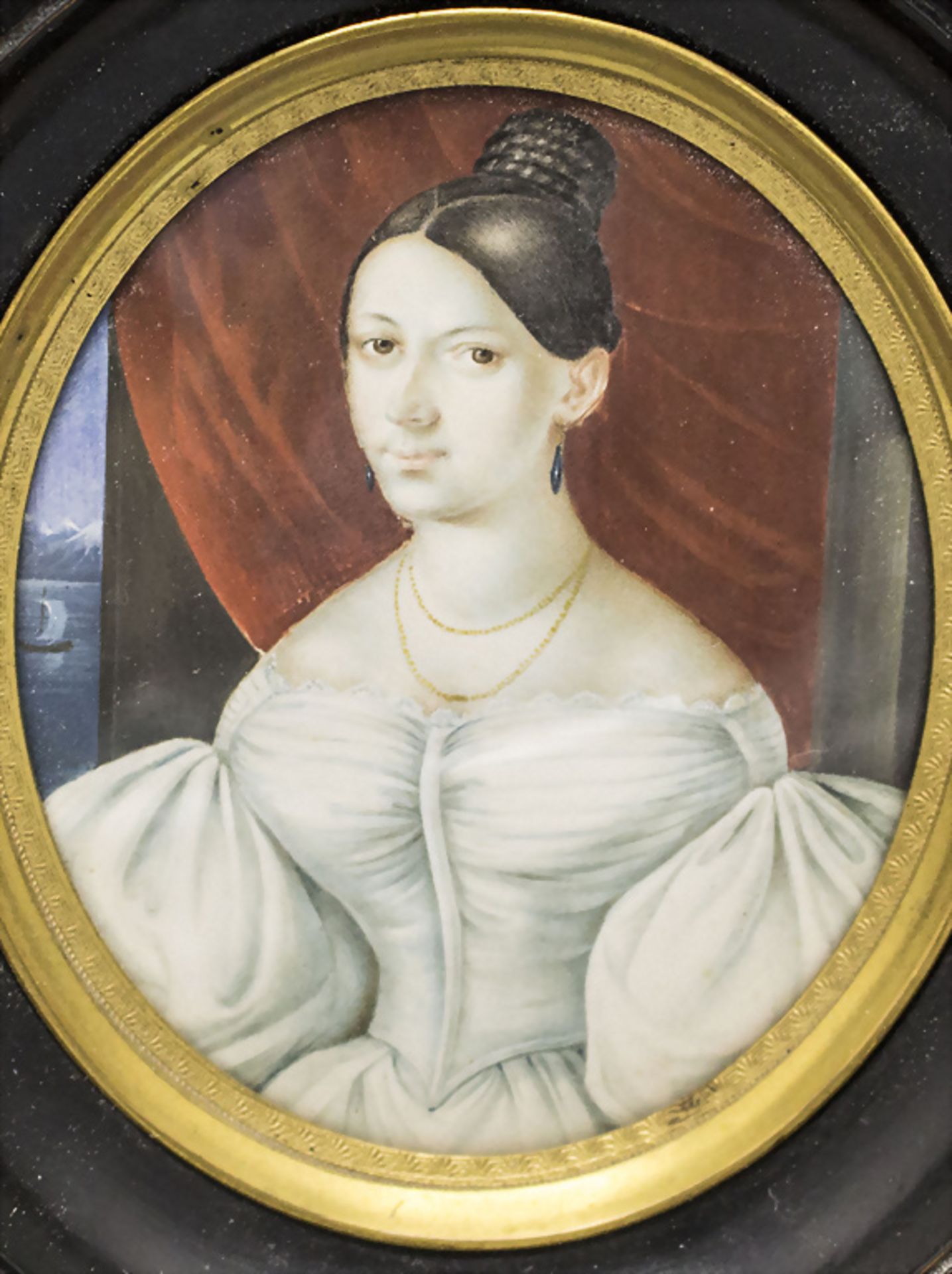 Miniatur Porträt einer jungen Frau am Fenster / A miniature portrait of a young woman near a ... - Bild 2 aus 2