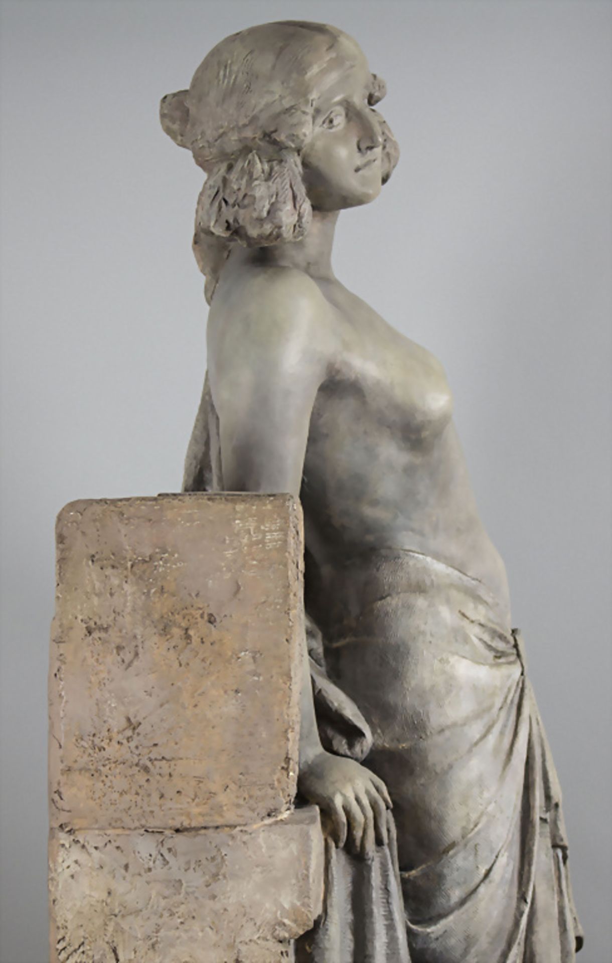 Jugendstil Figur 'Die Sehnsucht' / An Art Nouveau terracotta figure of a nude, Friedrich ... - Bild 6 aus 9