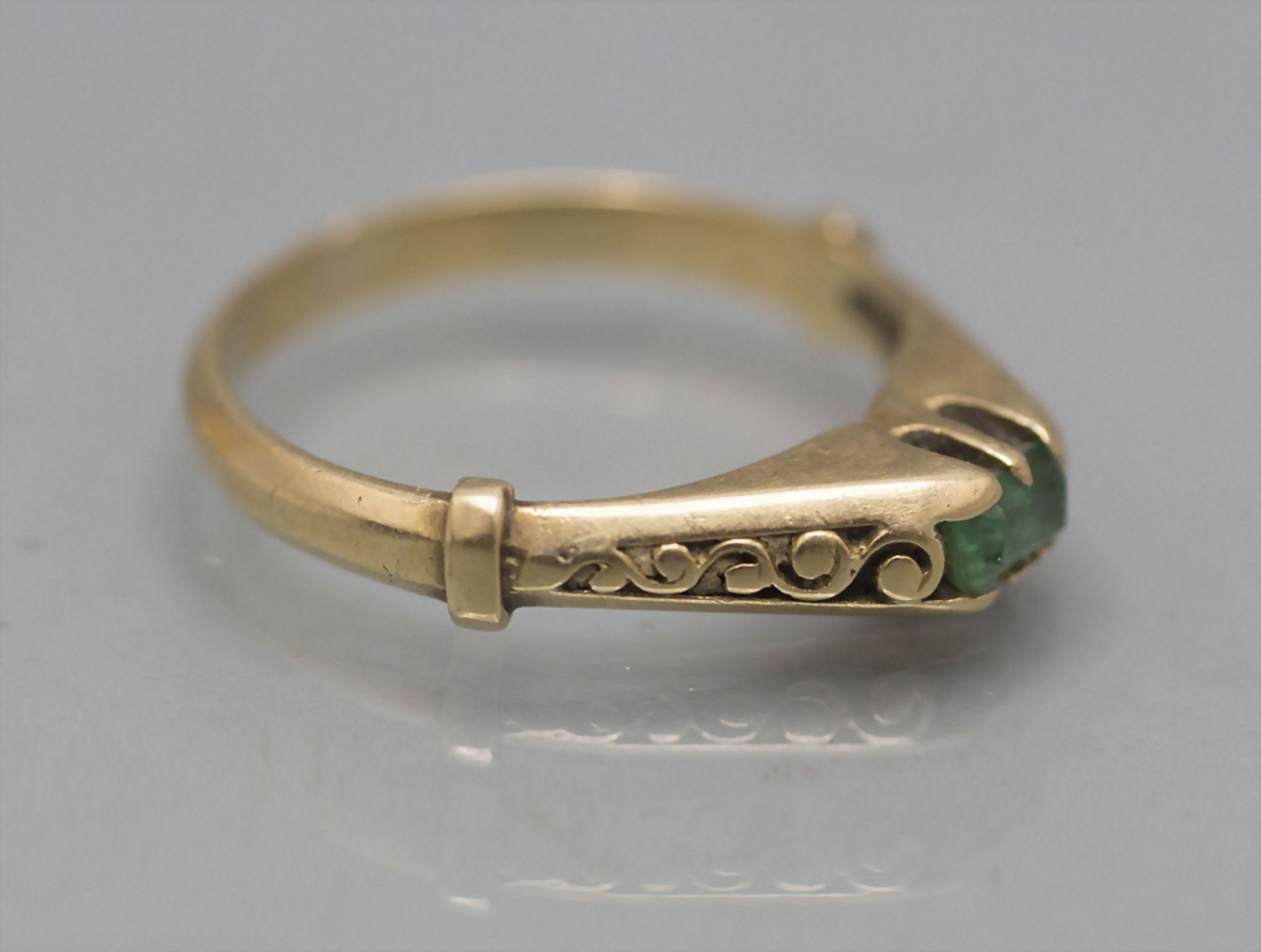Damenring mit Smaragd / A ladies 14 ct gold ring with emerald - Bild 3 aus 3