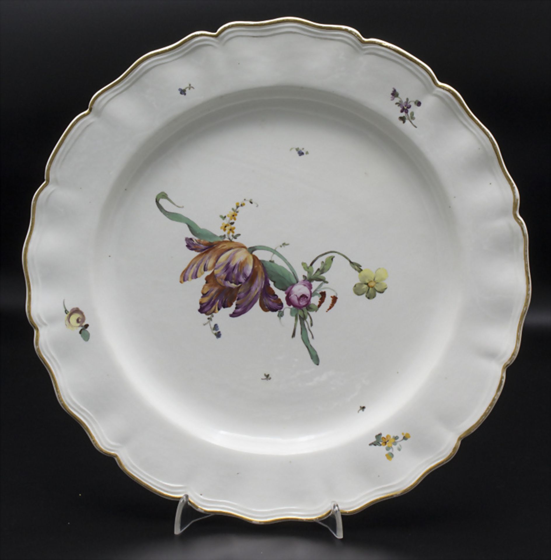 6 Teller mit Blumenmalerei / A set of 6 dinner plates with flowers, Churfürstl. Mainzische ... - Image 2 of 21